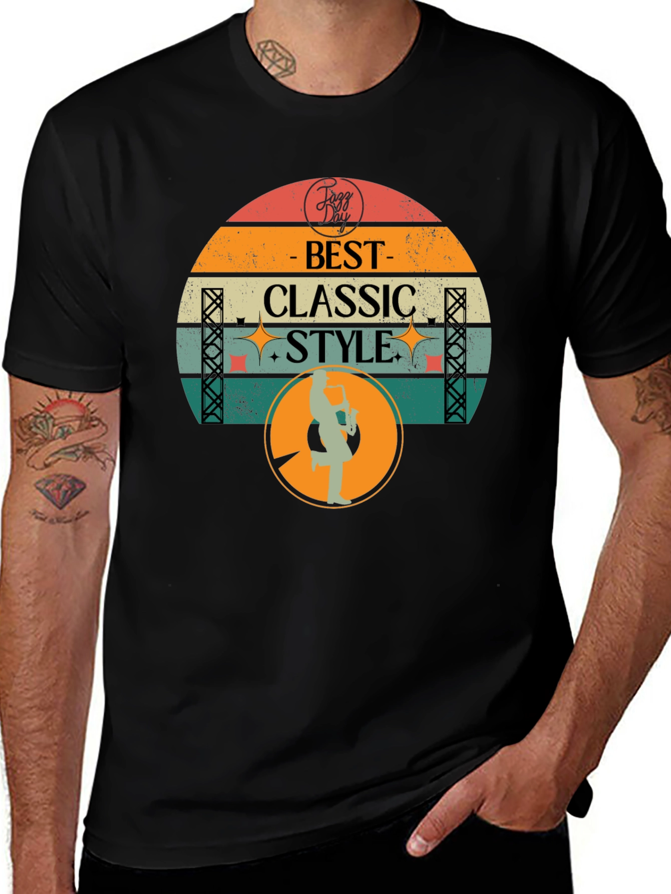 Variant 9 of Retro Jazz Day Best Classic Style Graphic T-Shirt