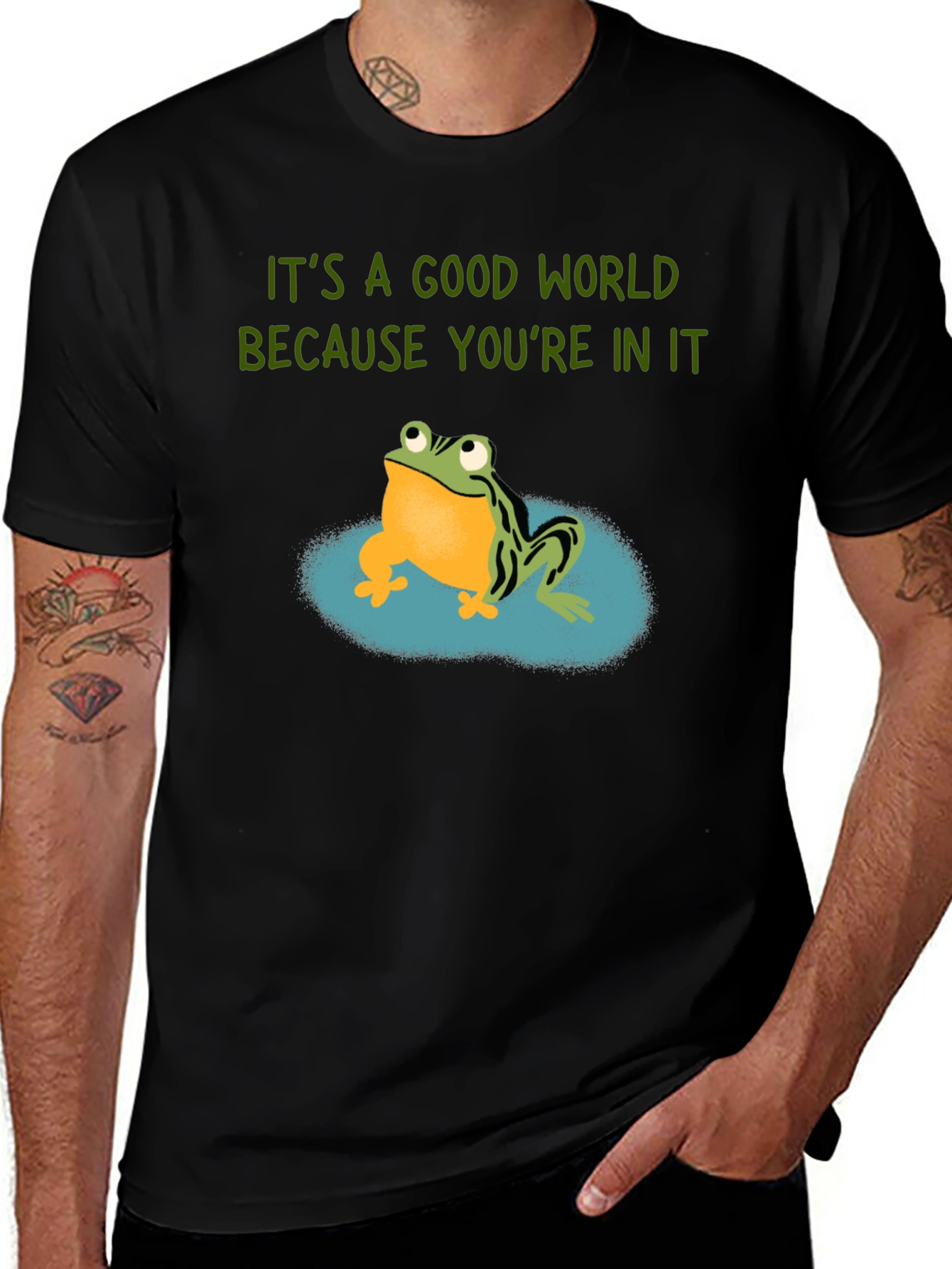 Variant 18 of Frog Graphic Tee - It's A Good World
