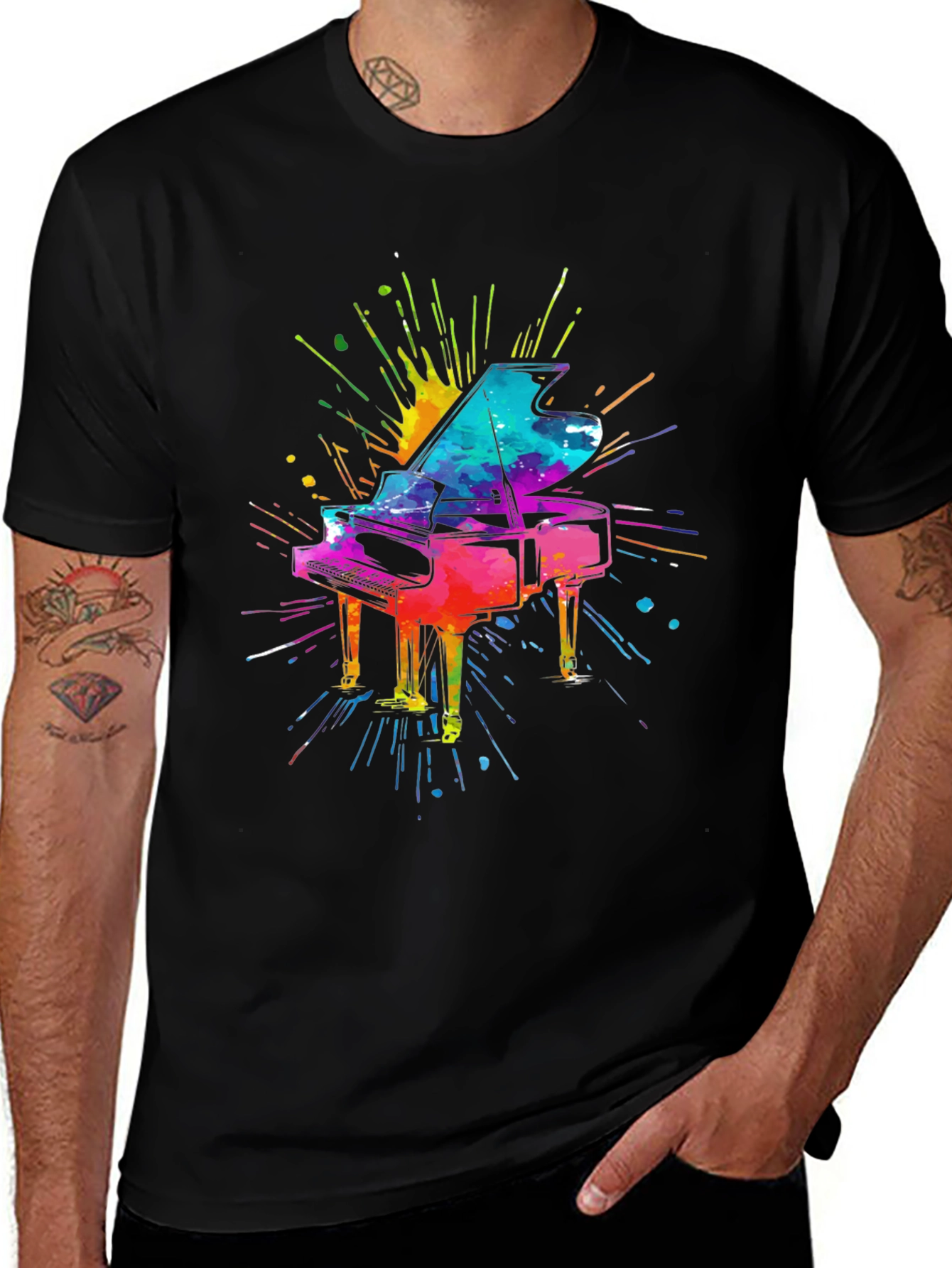 Variant 7 of Colorful Piano Graphic Tee - Music Lover's T-Shirt