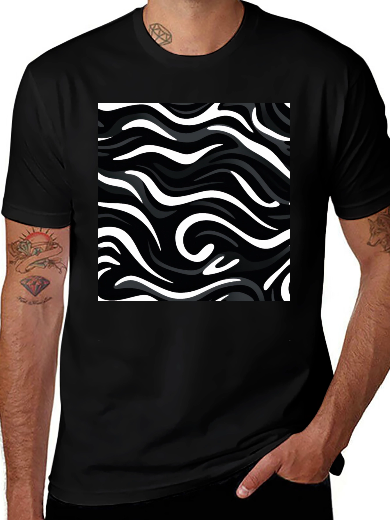 Variant 2 of Abstract Swirl T-Shirt - Modern Graphic Tee