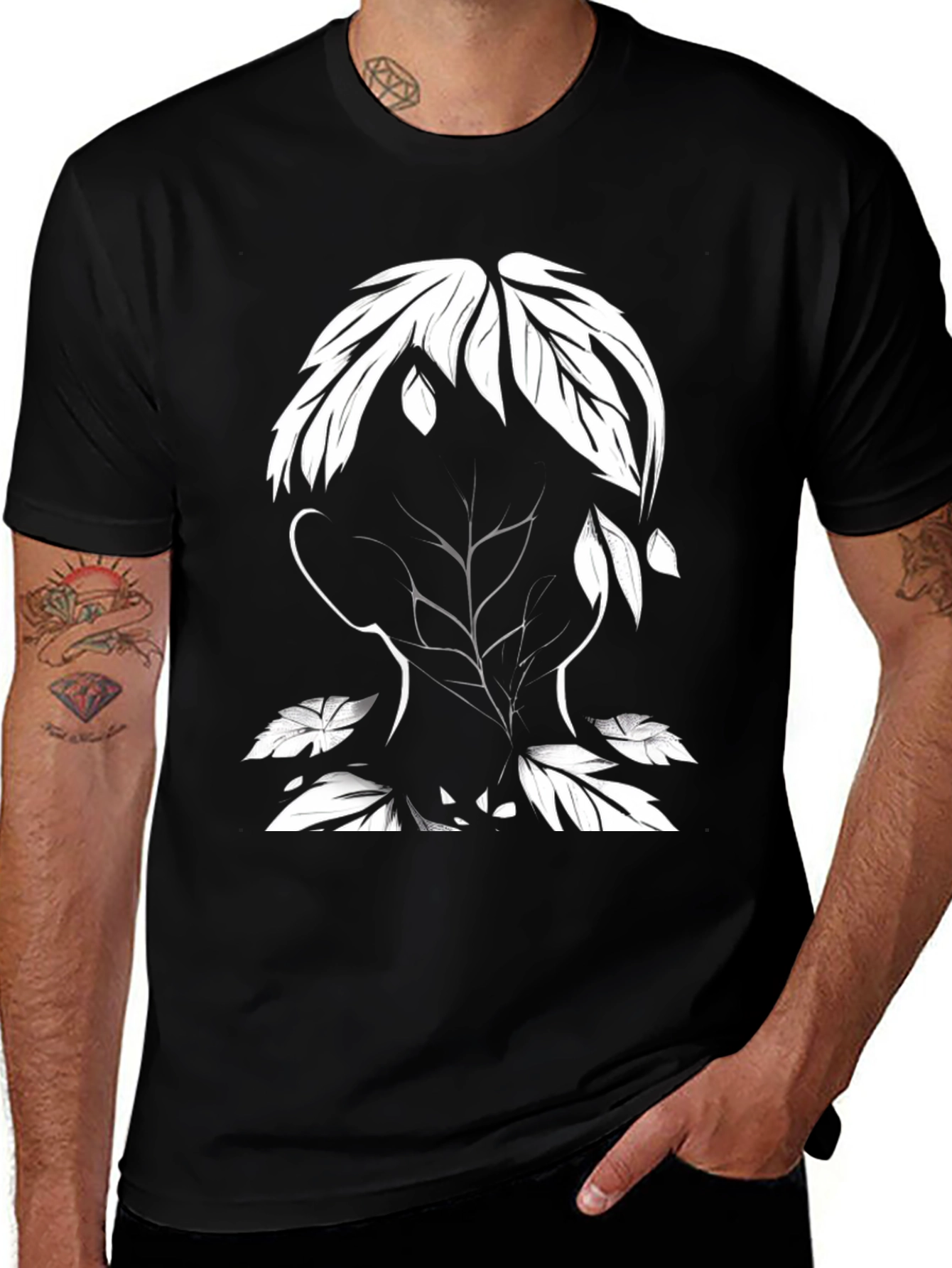 Variant 6 of Nature Silhouette Graphic Tee - Black