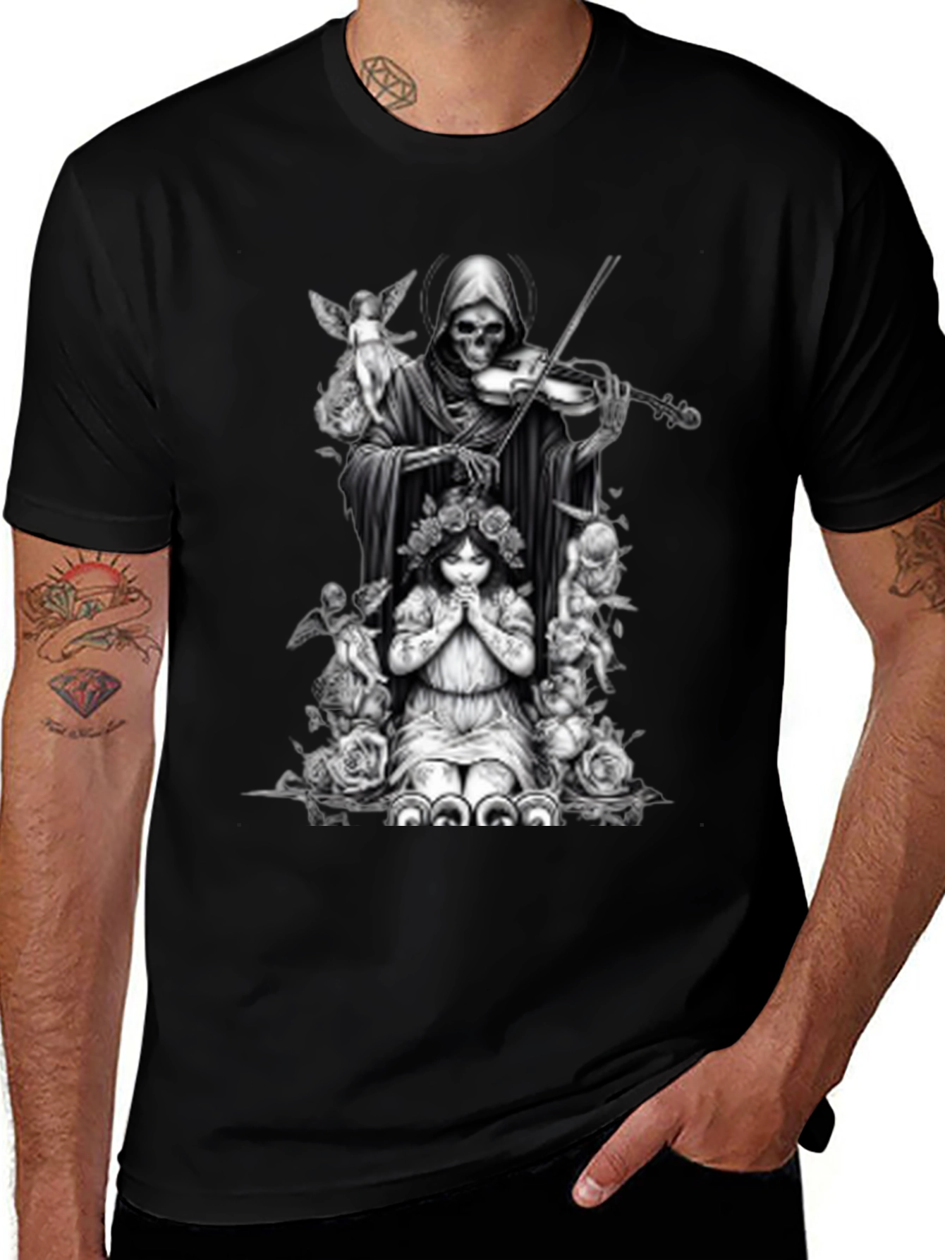 Variant 18 of Grim Reaper Violinist Graphic Tee