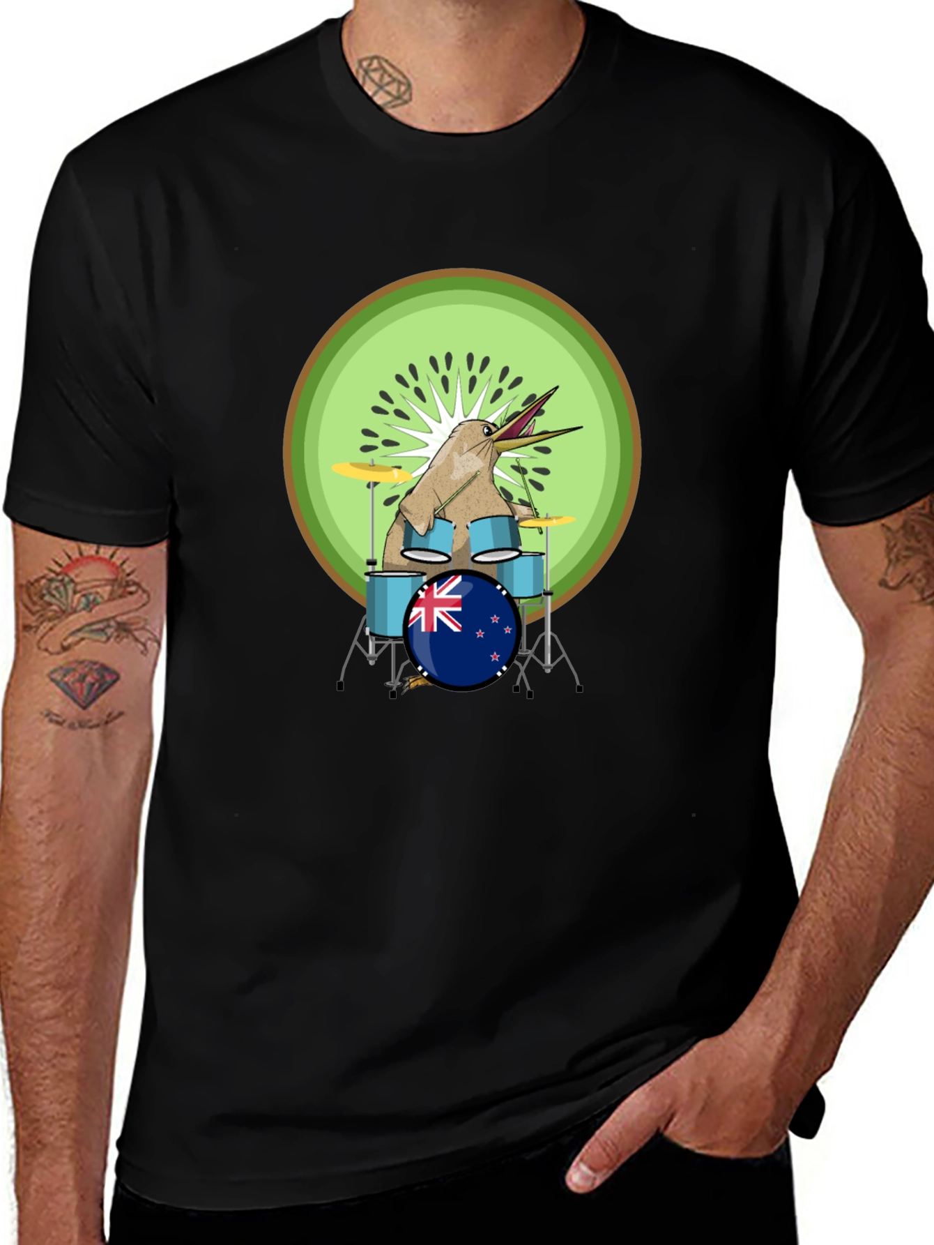 Variant 13 of Kiwi Drummer Graphic Tee
