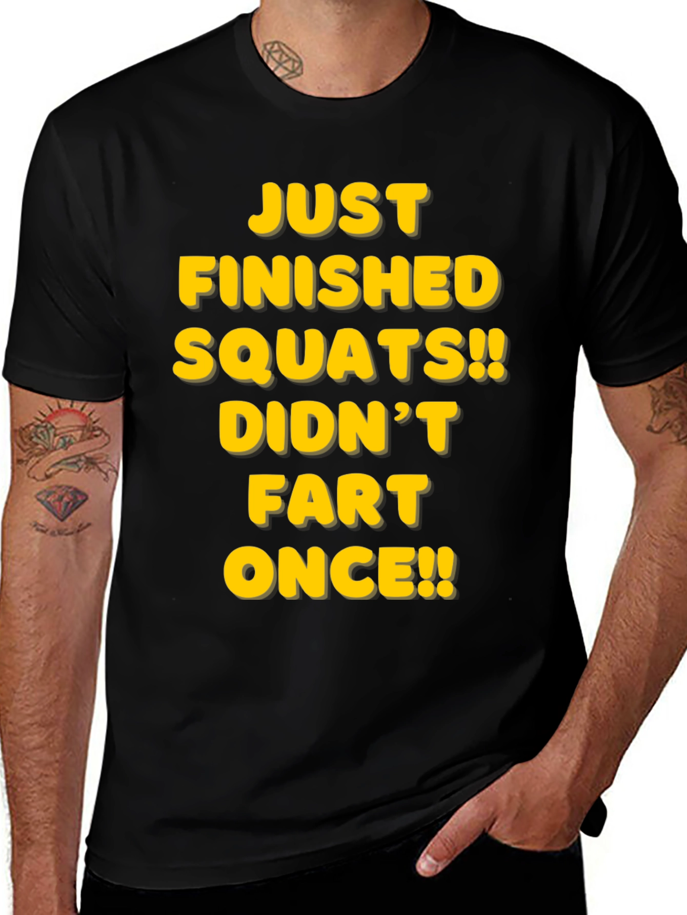 Variant 29 of Funny Squats T-Shirt - Didn't Fart Once!