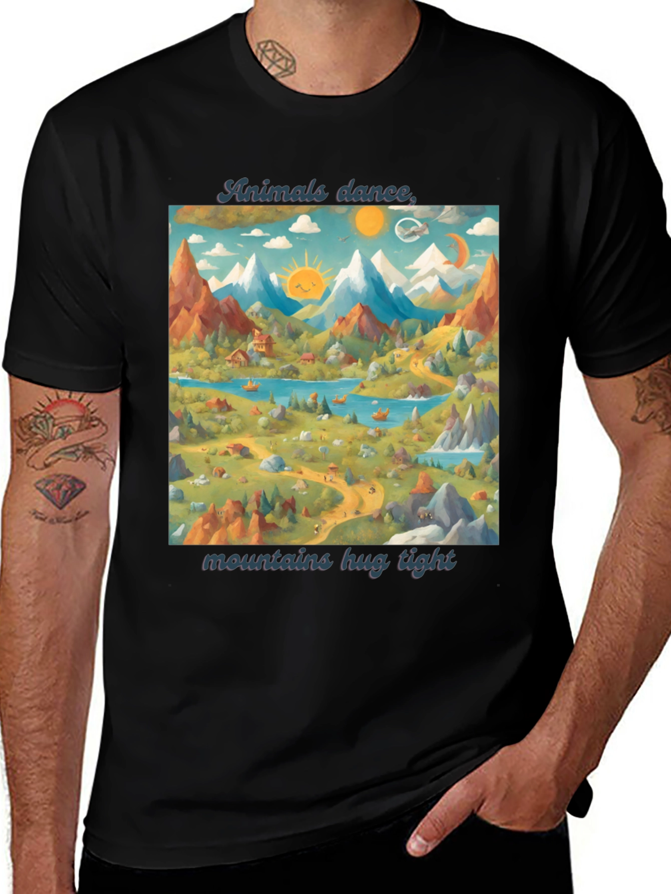 Variant 30 of Animals Dance T-Shirt: Mountains & Nature Design