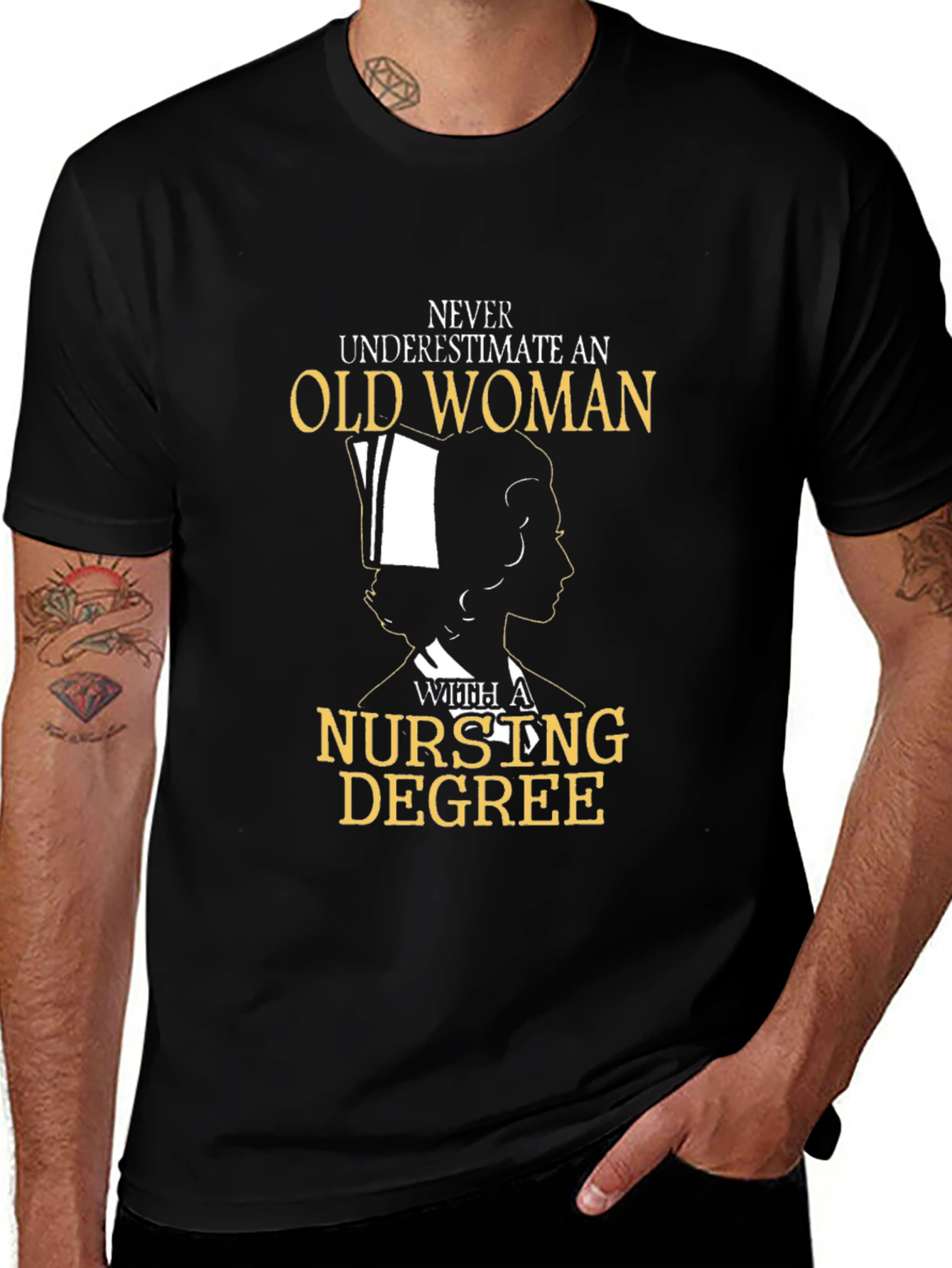 Variant 14 of Nursing Degree Old Woman T-Shirt