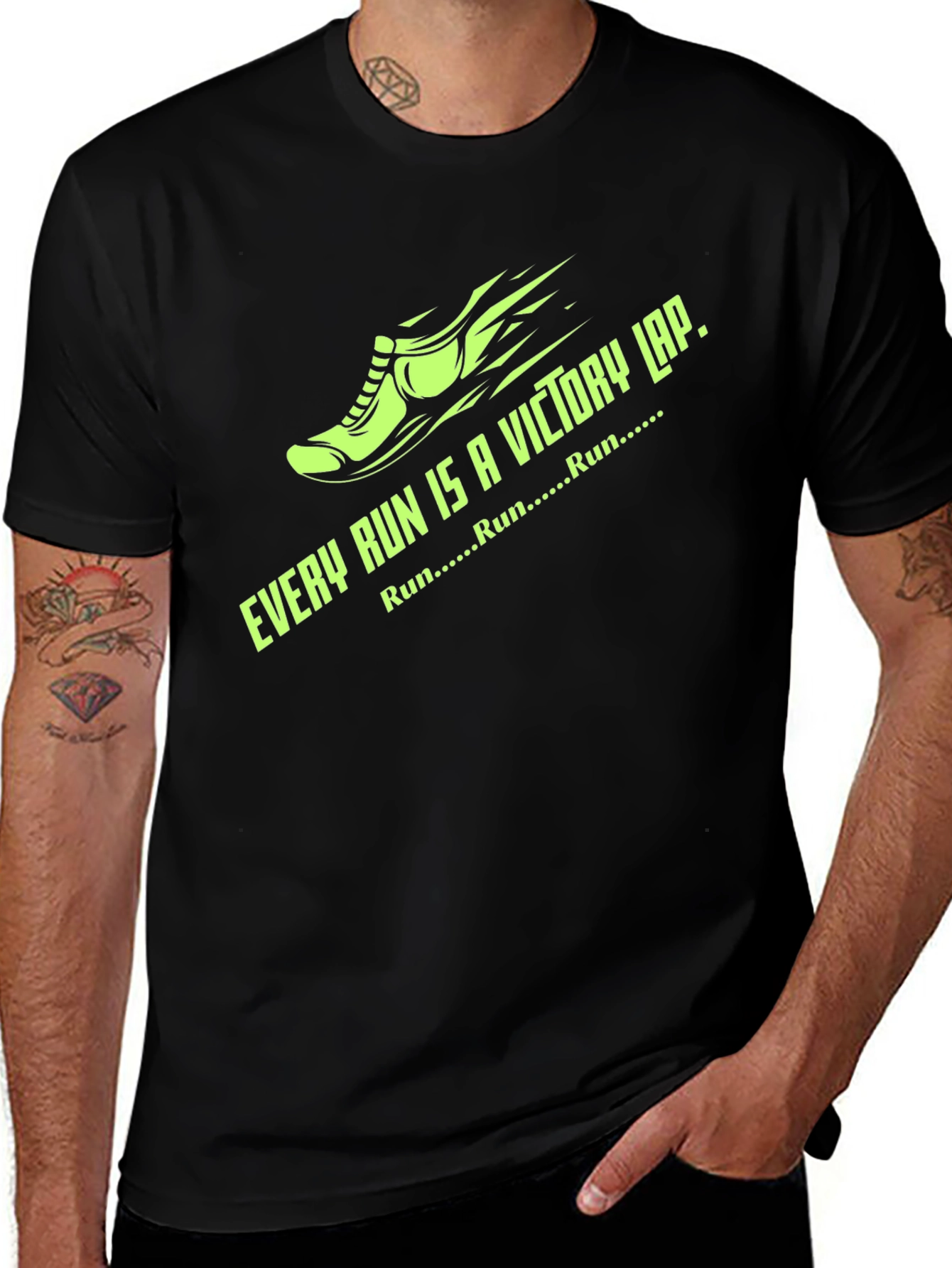 Every Run Victory Lap Black Graphic Tee