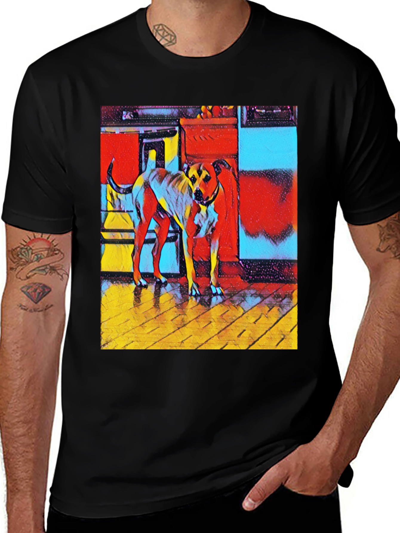 Variant 4 of Abstract Dog Art T-Shirt