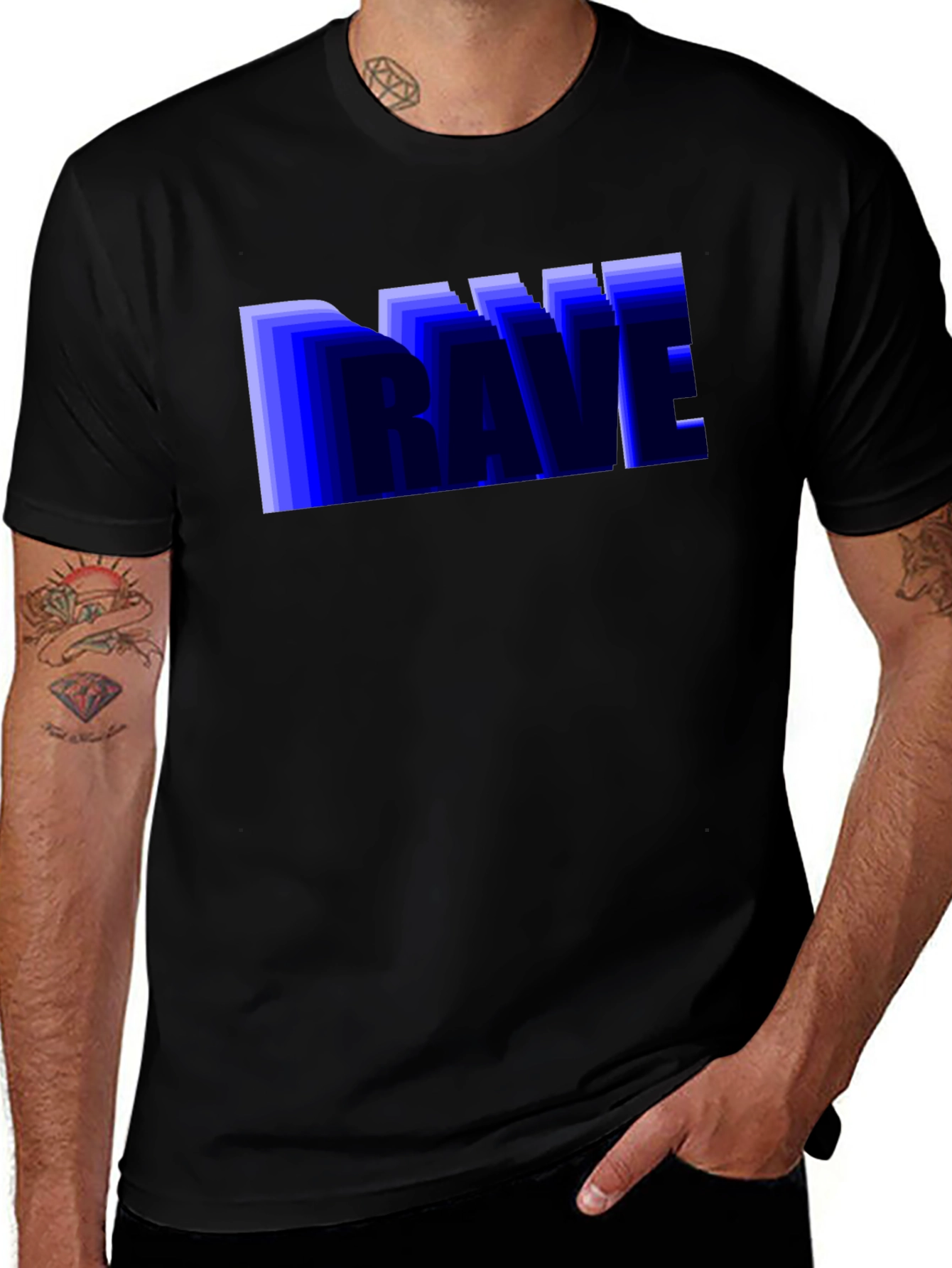 Variant 24 of Rave Graphic Print Black T-Shirt