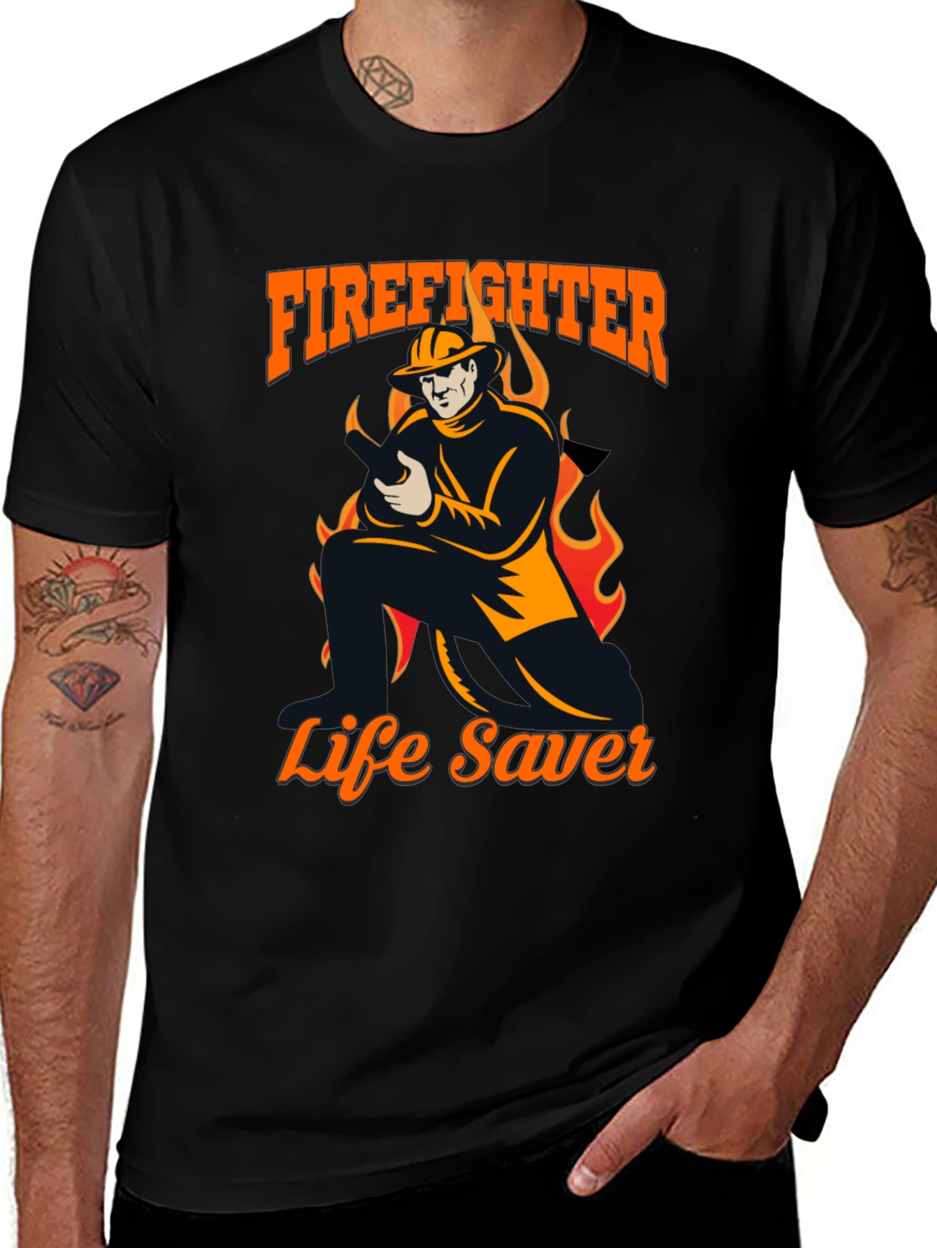 Variant 24 of Firefighter Life Saver Graphic T-Shirt