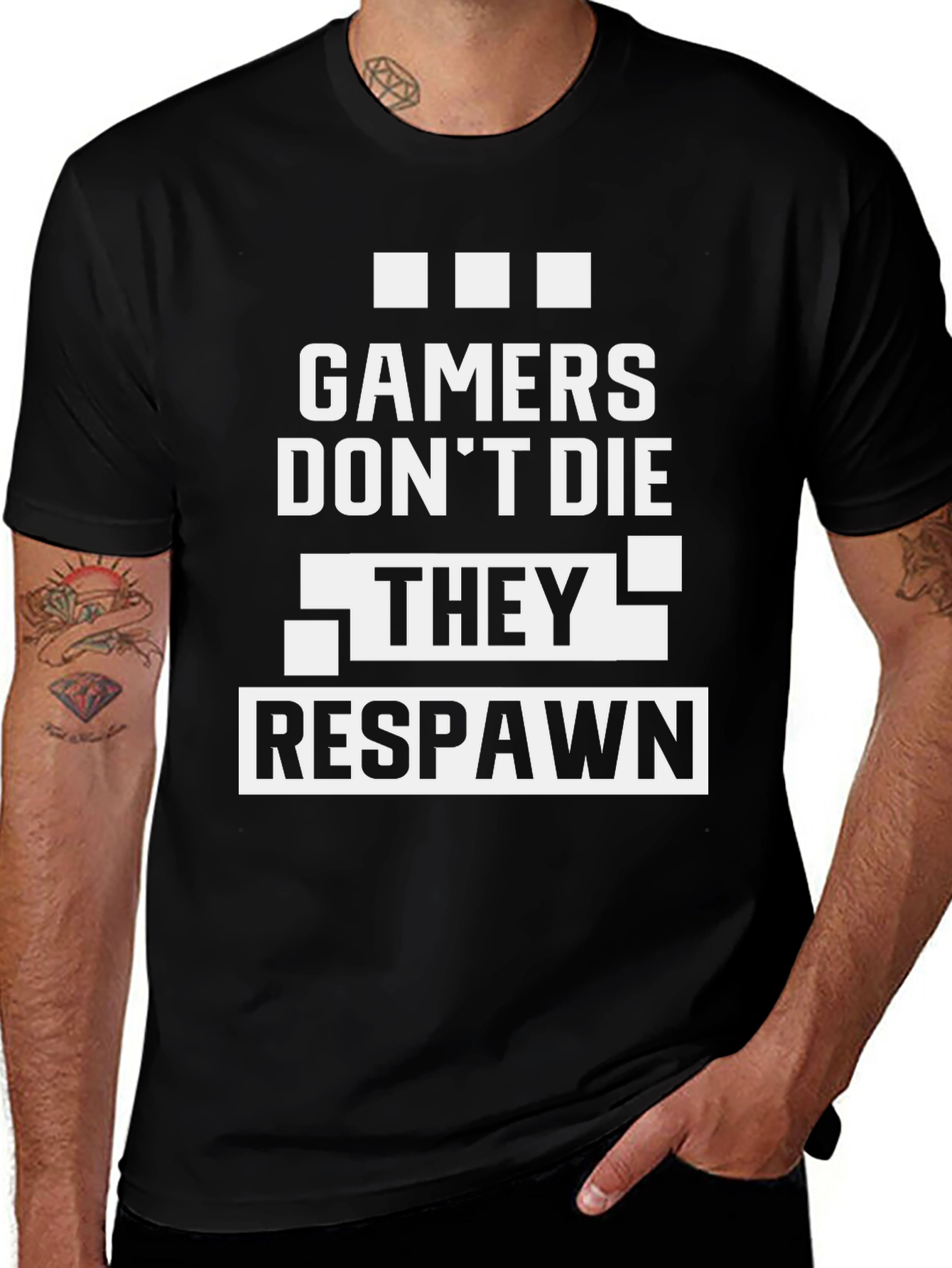 Variant 27 of Gamers Don't Die, They Respawn T-Shirt