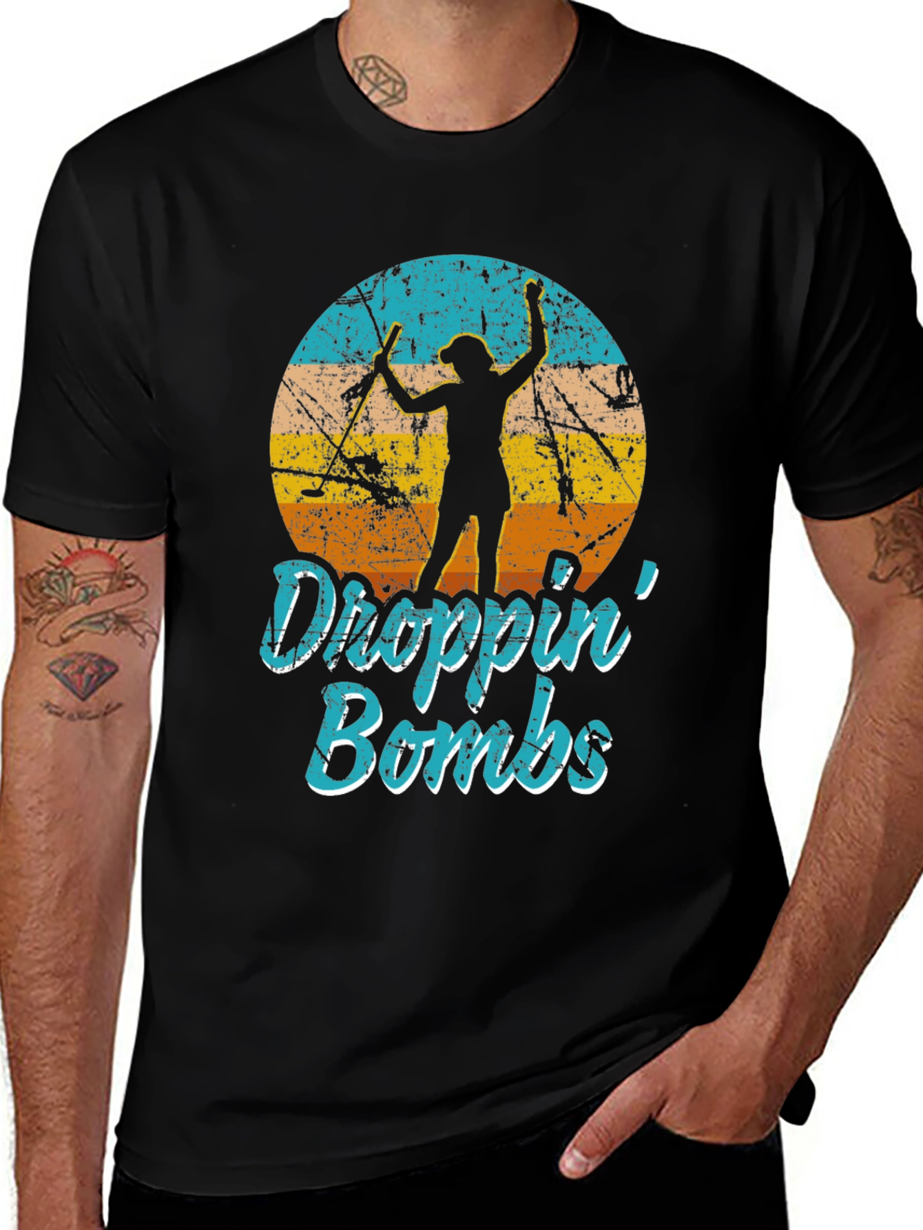 Droppin' Bombs Tee: Golf Silhouette Graphic T-Shirt