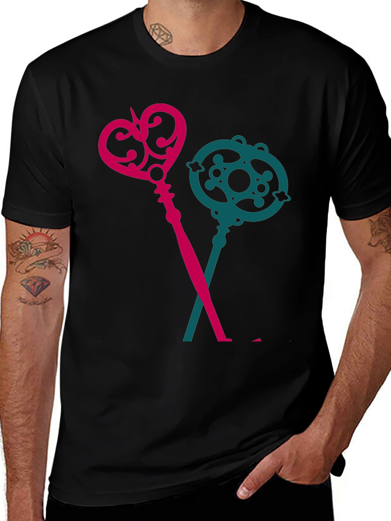 Keys T-Shirt - Novelty Crossed Keys Design