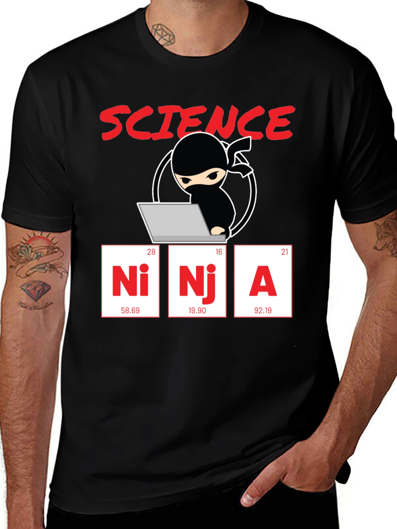 Variant 6 of Science Ninja Graphic T-Shirt - Geeky Humor Tee
