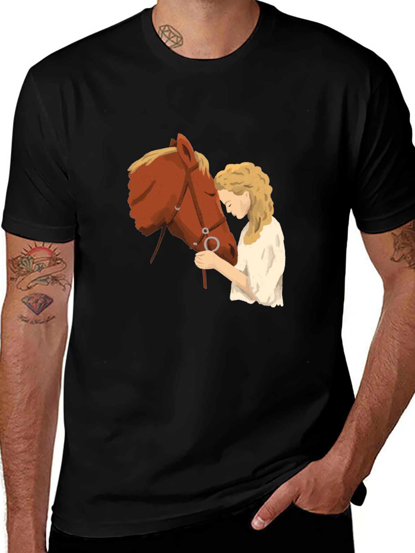 Variant 20 of Horse & Girl Graphic T-Shirt - Black