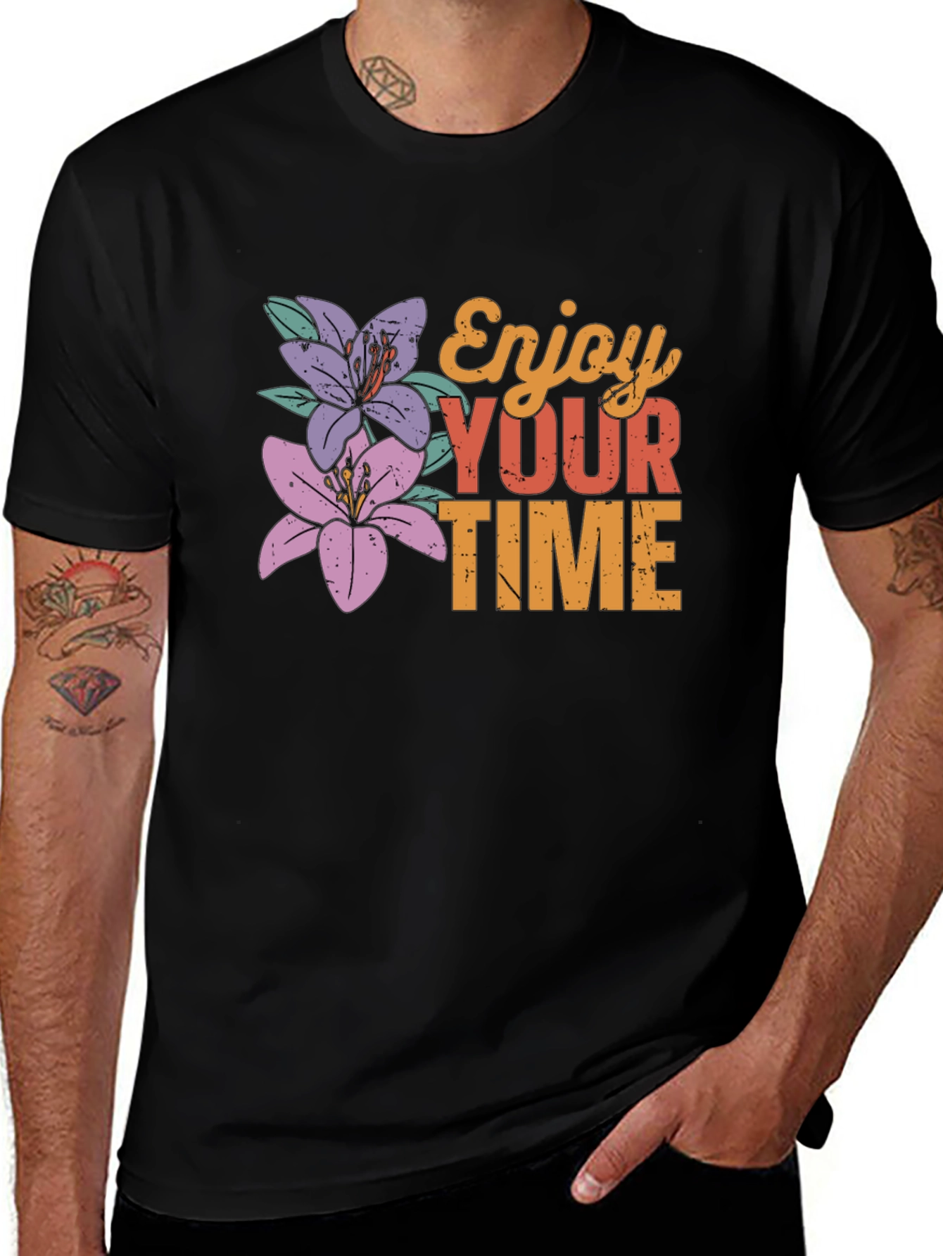Variant 28 of Enjoy Your Time Floral Graphic Tee