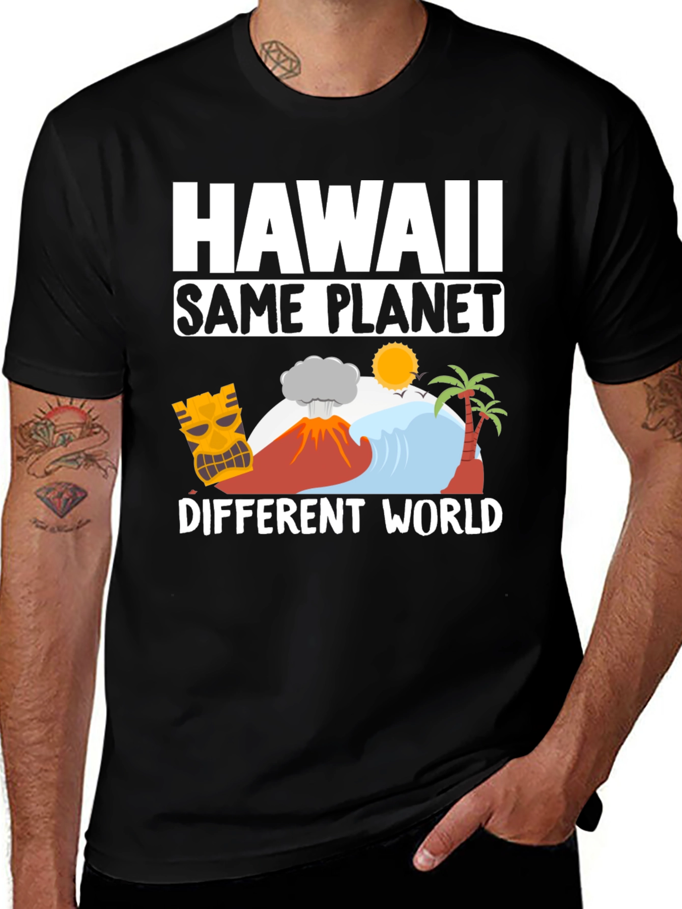 Hawaii Same Planet Different World Graphic T-Shirt