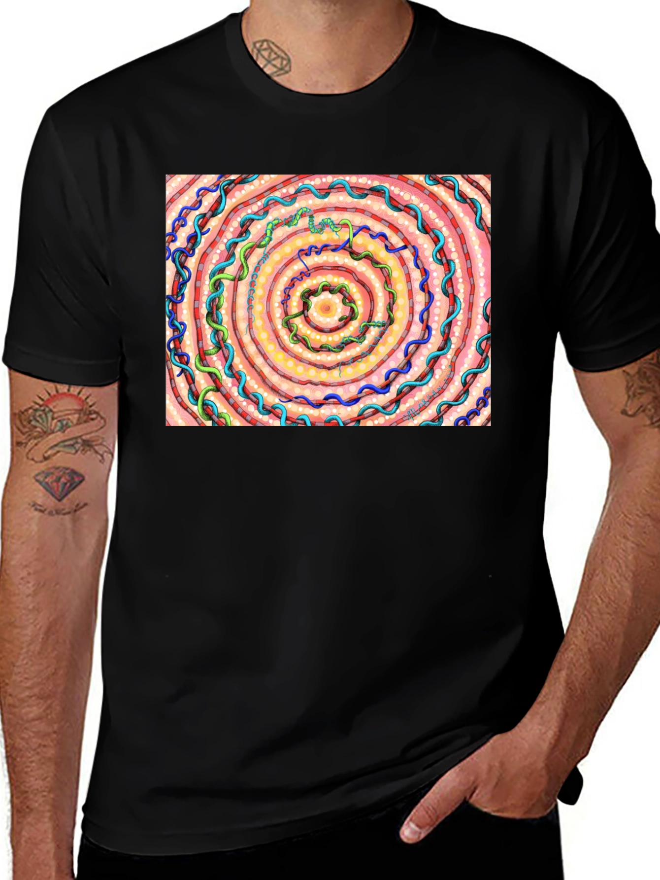 Variant 30 of Abstract Spiral Graphic Tee - Unique Design