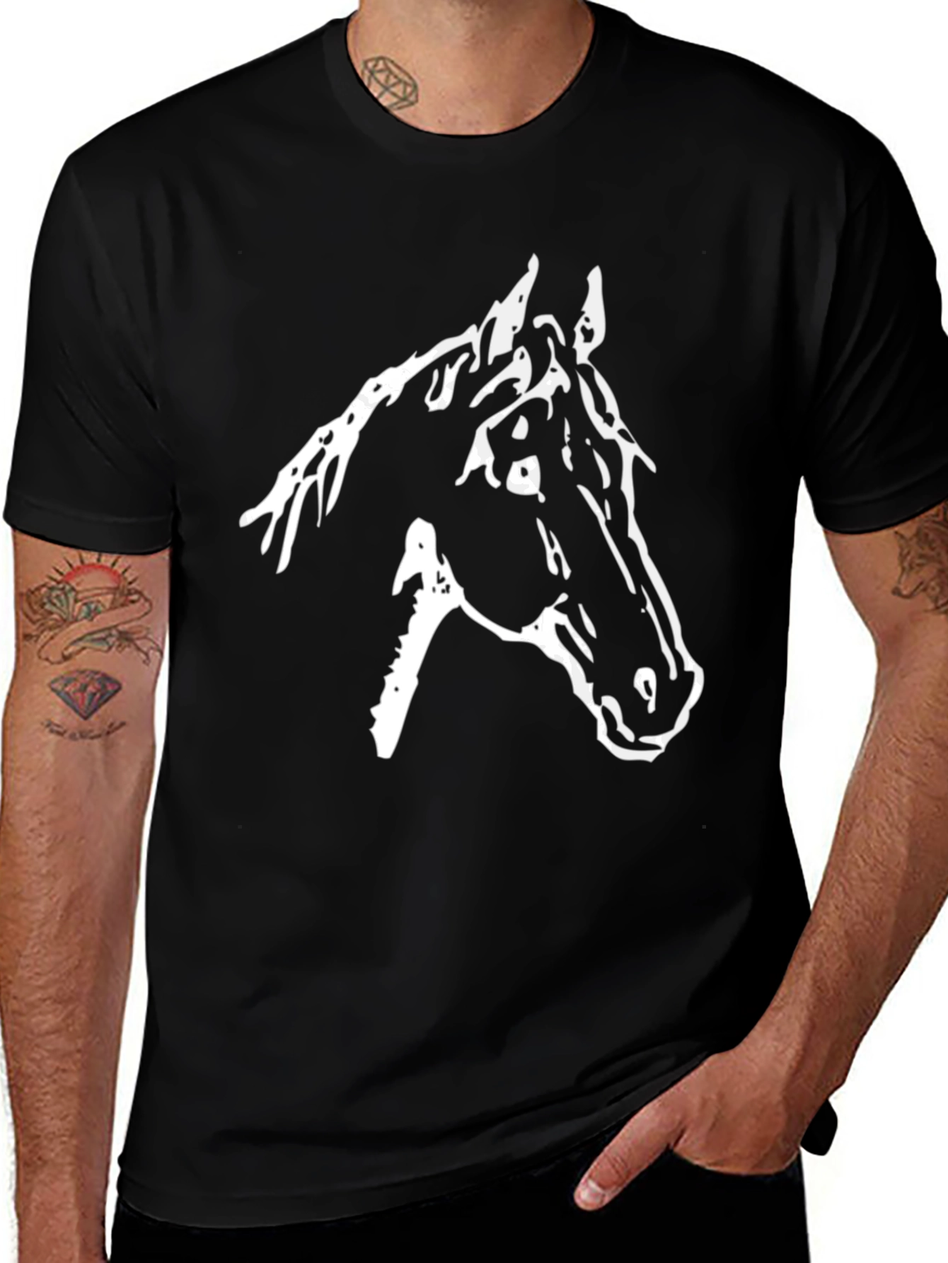 Variant 25 of Black Horse Graphic Tee - Unisex