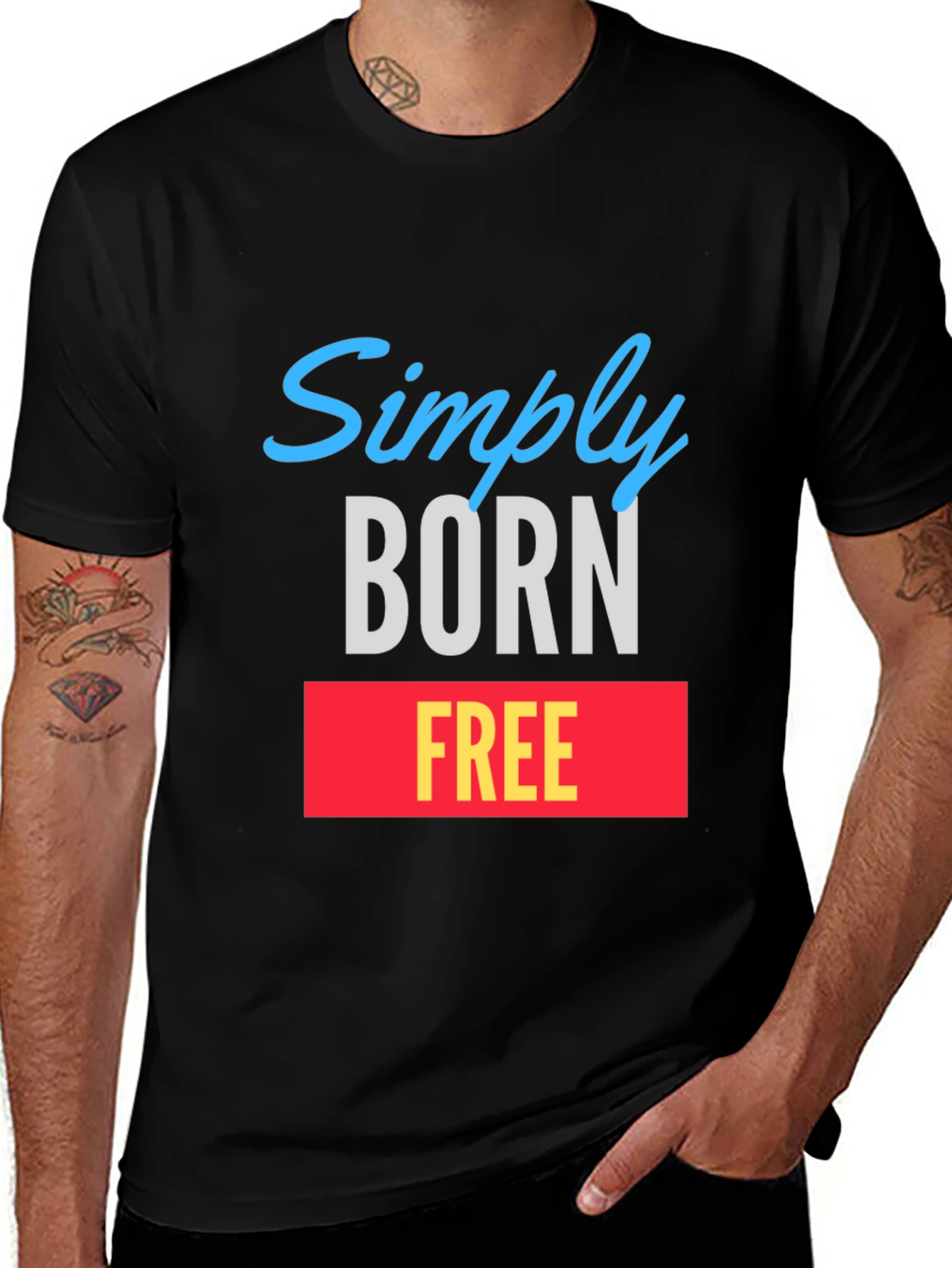 Variant 20 of Simply Born Free Graphic Tee - Black T-Shirt
