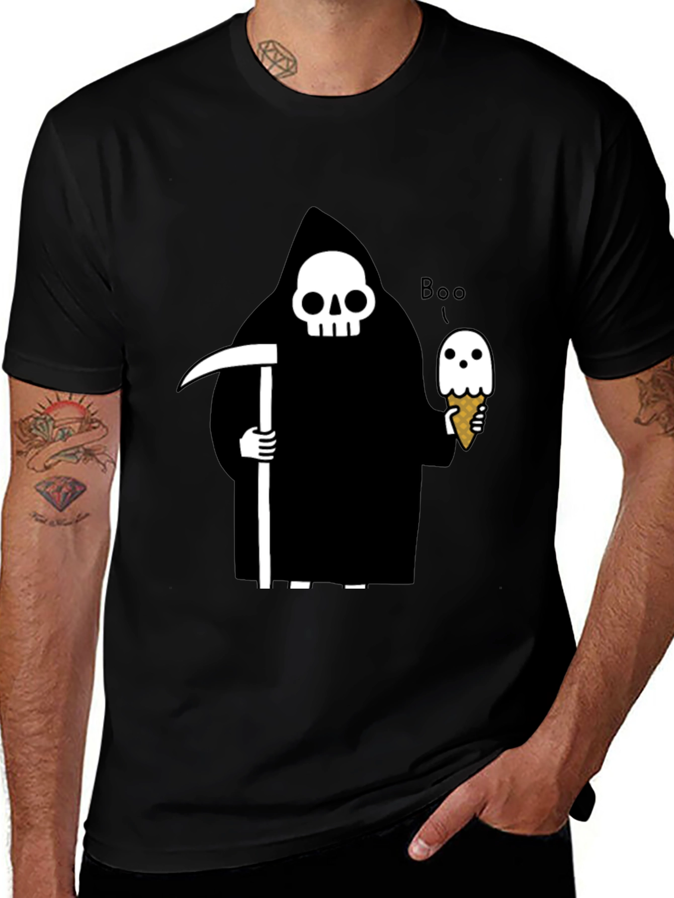 Variant 20 of Grim Reaper Ice Cream Graphic T-Shirt