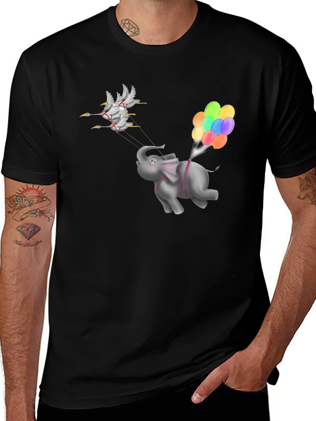 Variant 24 of Whimsical Elephant Balloon Ride T-Shirt