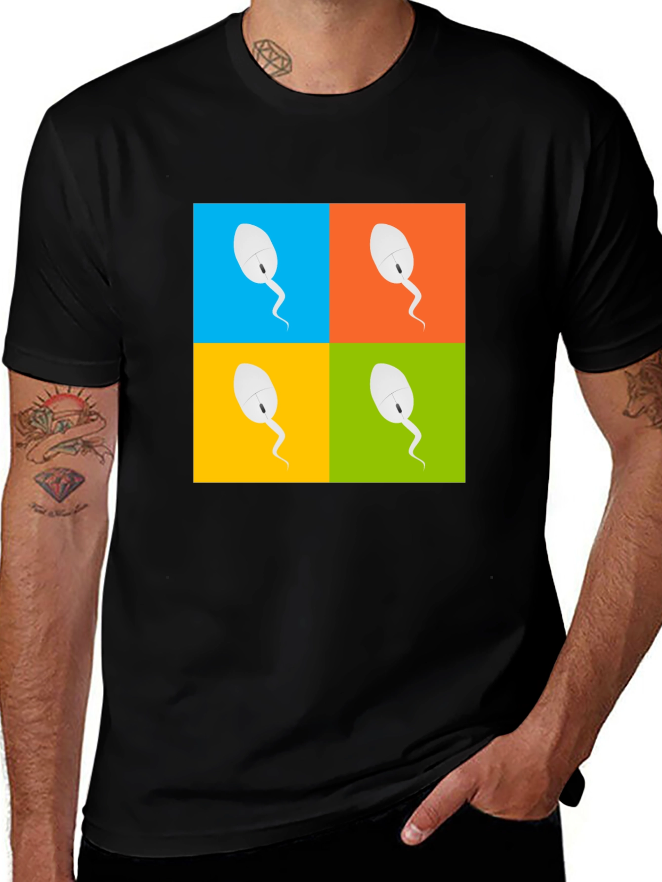 Variant 20 of Pop Art Computer Mouse Graphic T-Shirt