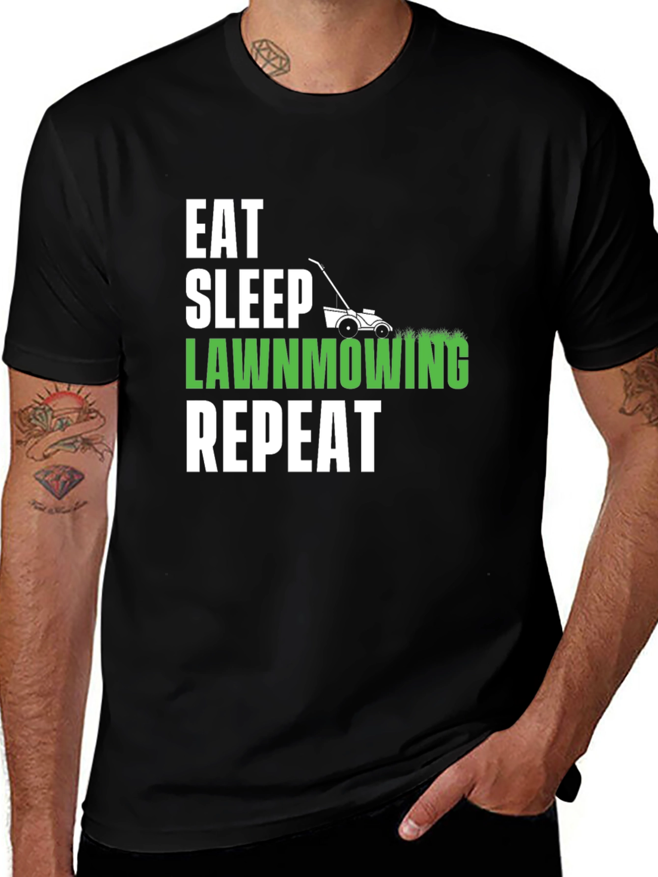 Variant 21 of Eat Sleep Lawnmowing Repeat T-Shirt
