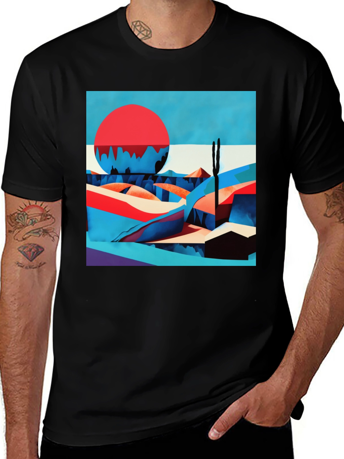 Variant 21 of Abstract Desert Sunset Graphic T-Shirt