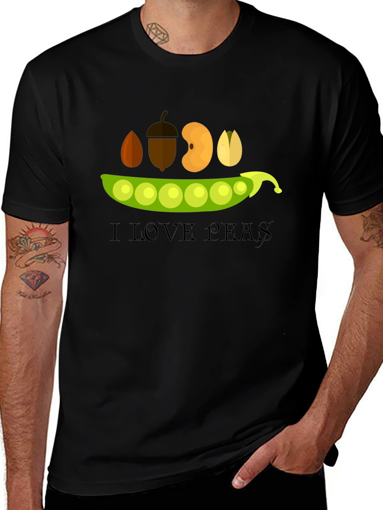 Variant 26 of I Love Peas Black T-Shirt