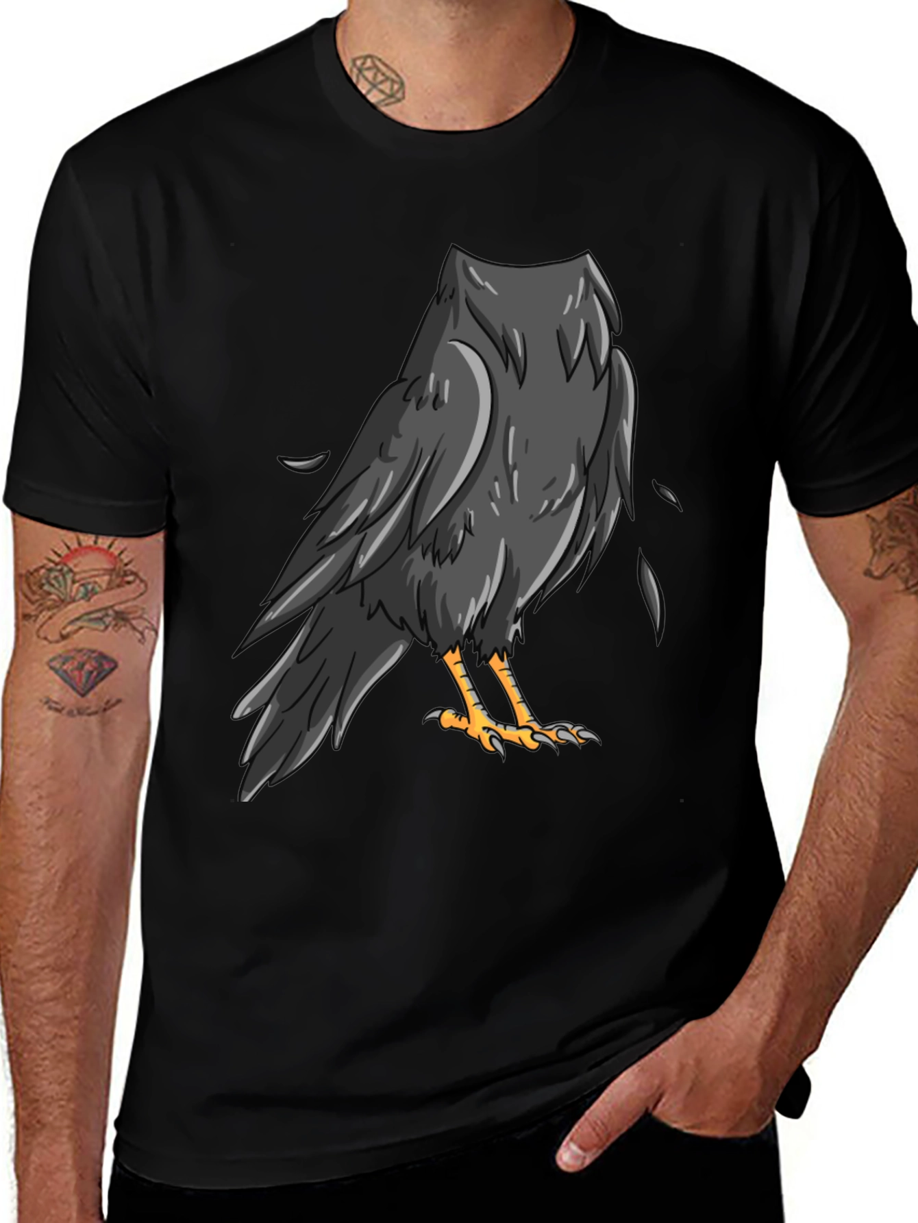 Variant 17 of Raven Graphic Black T-Shirt