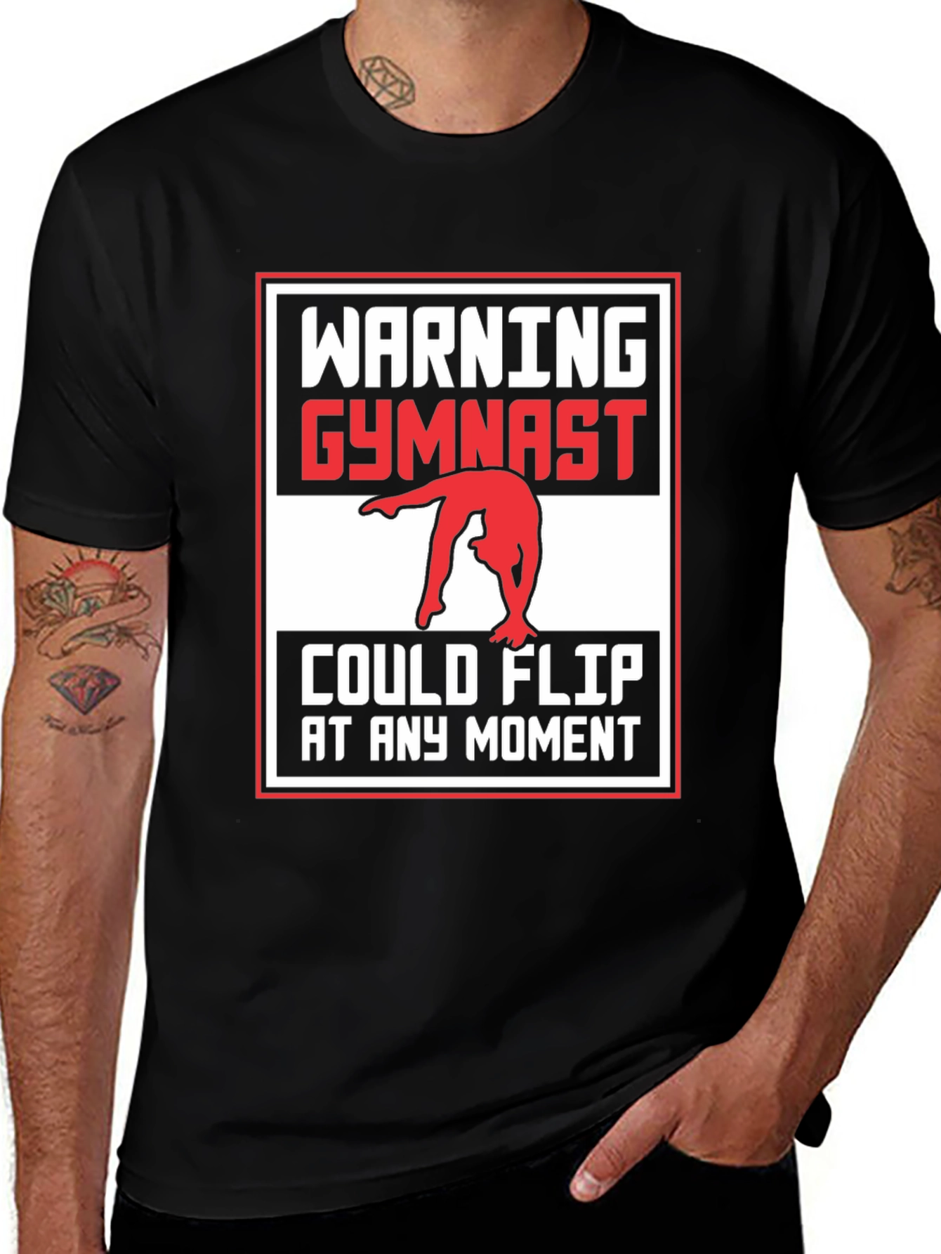 Variant 4 of Warning Gymnast Flip Unisex T-Shirt