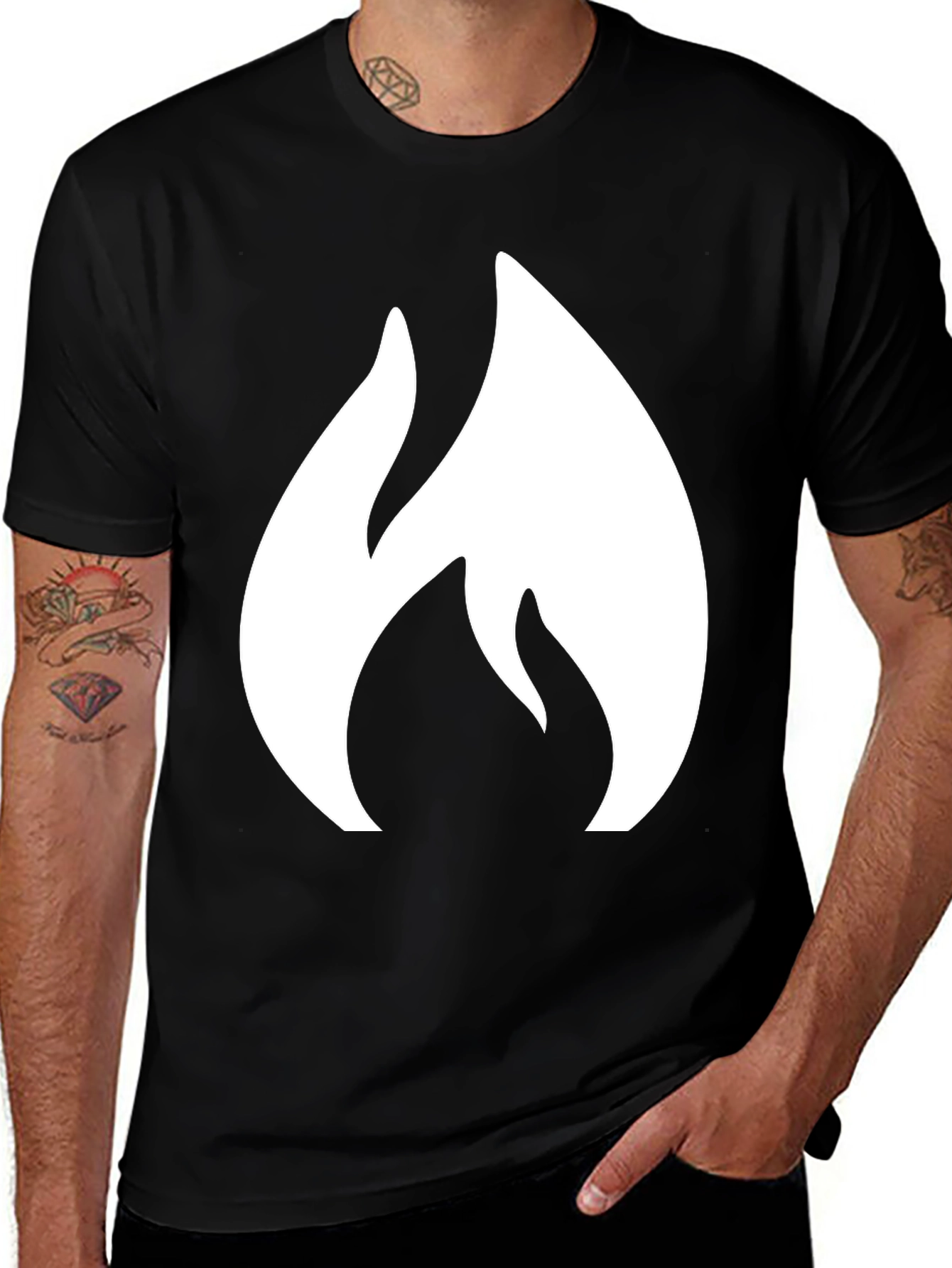 Variant 13 of Flame Graphic Black T-Shirt - Bold & Stylish Design