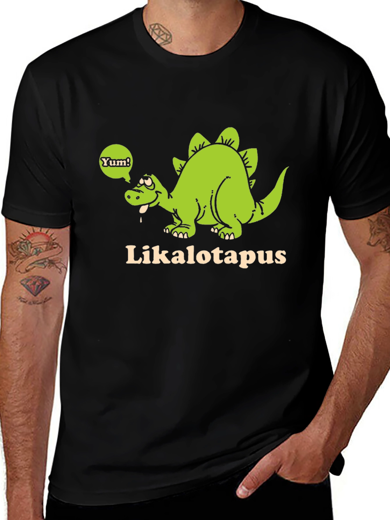 Variant 15 of Funny Likalotapus Dinosaur Black T-Shirt