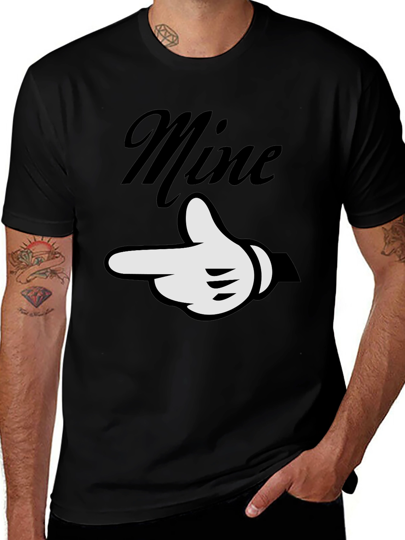 Mine Graphic Tee - Black Casual T-Shirt