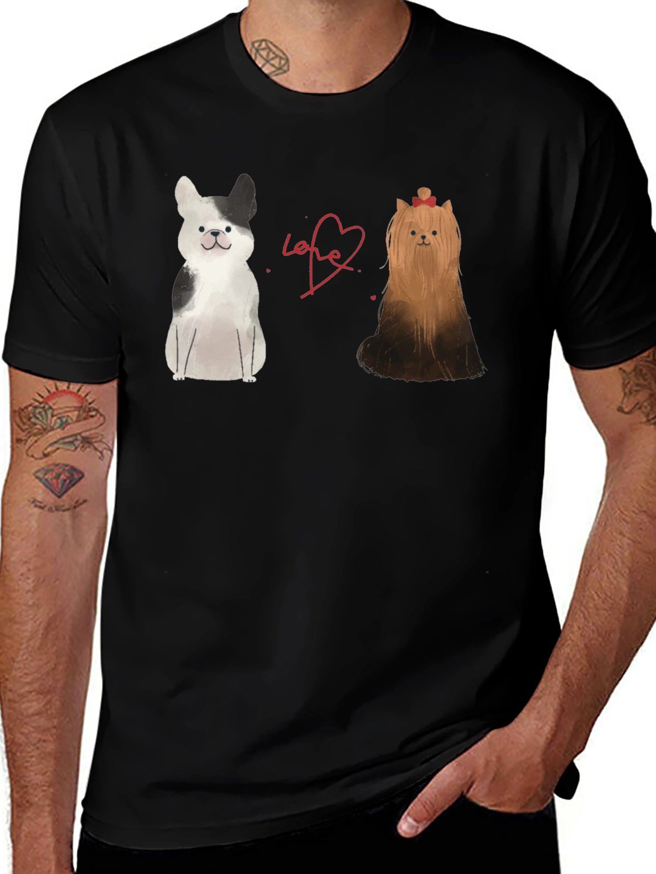 Dog Lover's Tee: Boston Terrier & Yorkshire Terrier Love Shirt