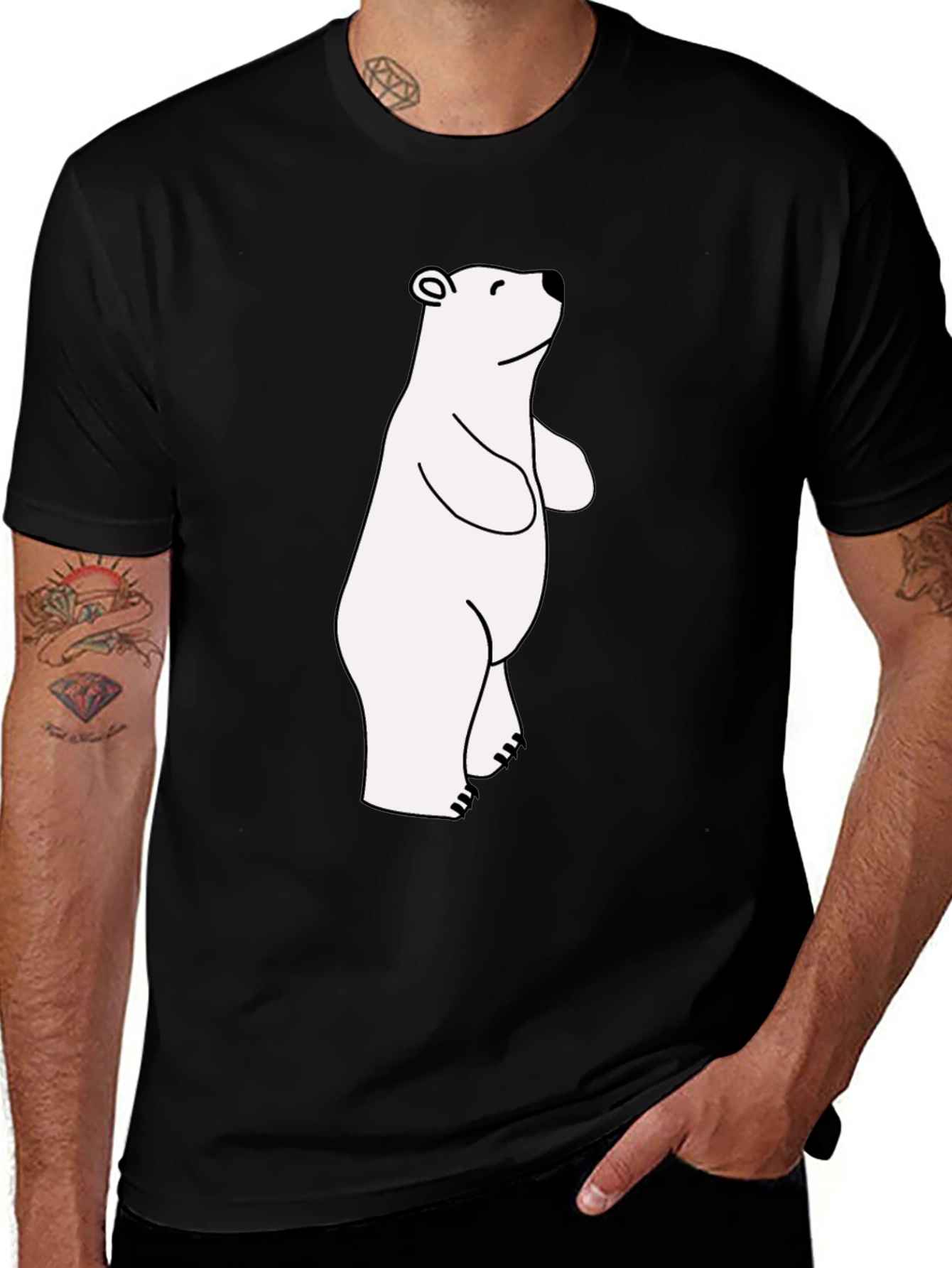 Variant 10 of Cool Black T-Shirt with Polar Bear Graphic