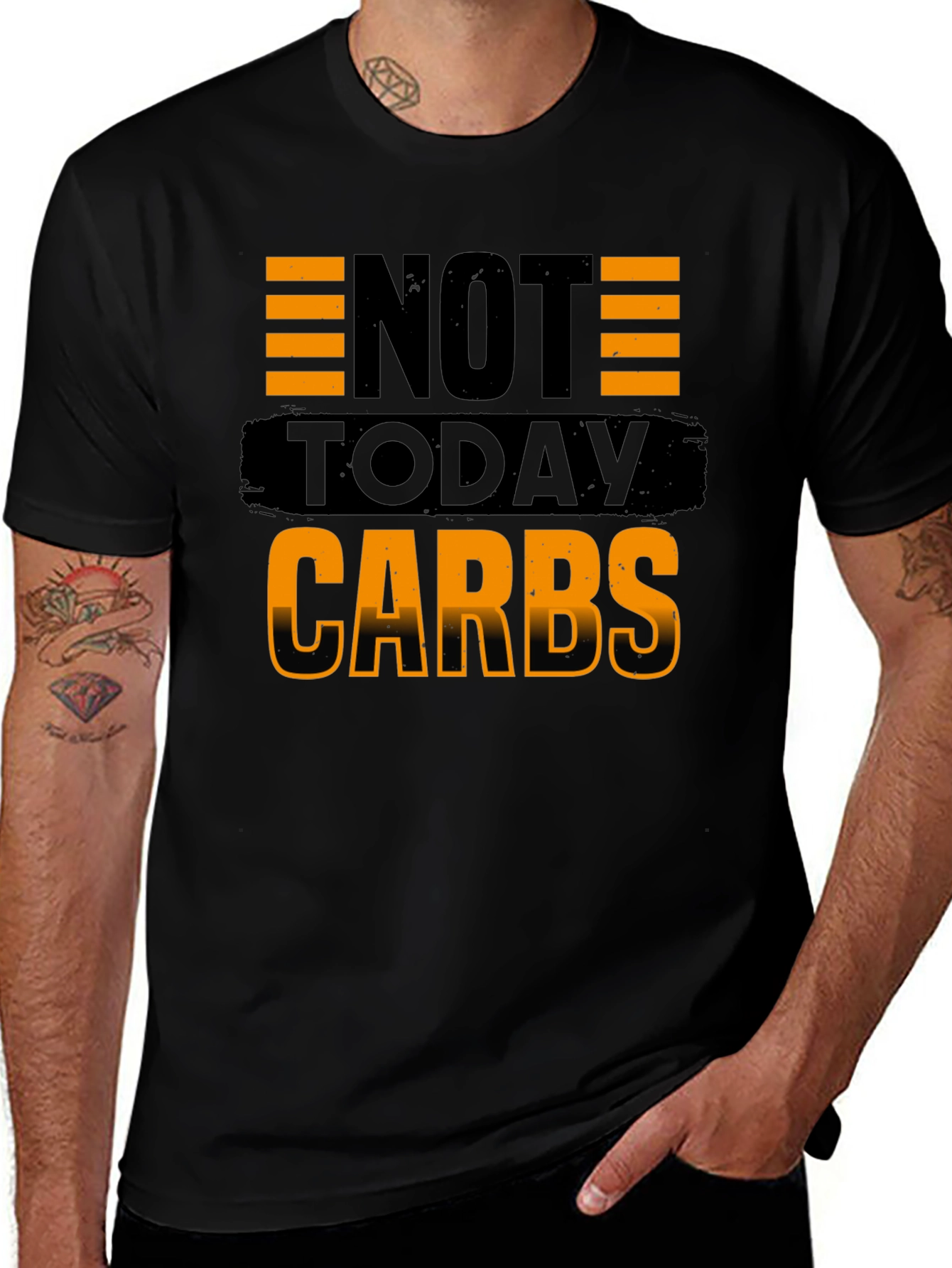 Variant 11 of Not Today Carbs Men's Black T-Shirt