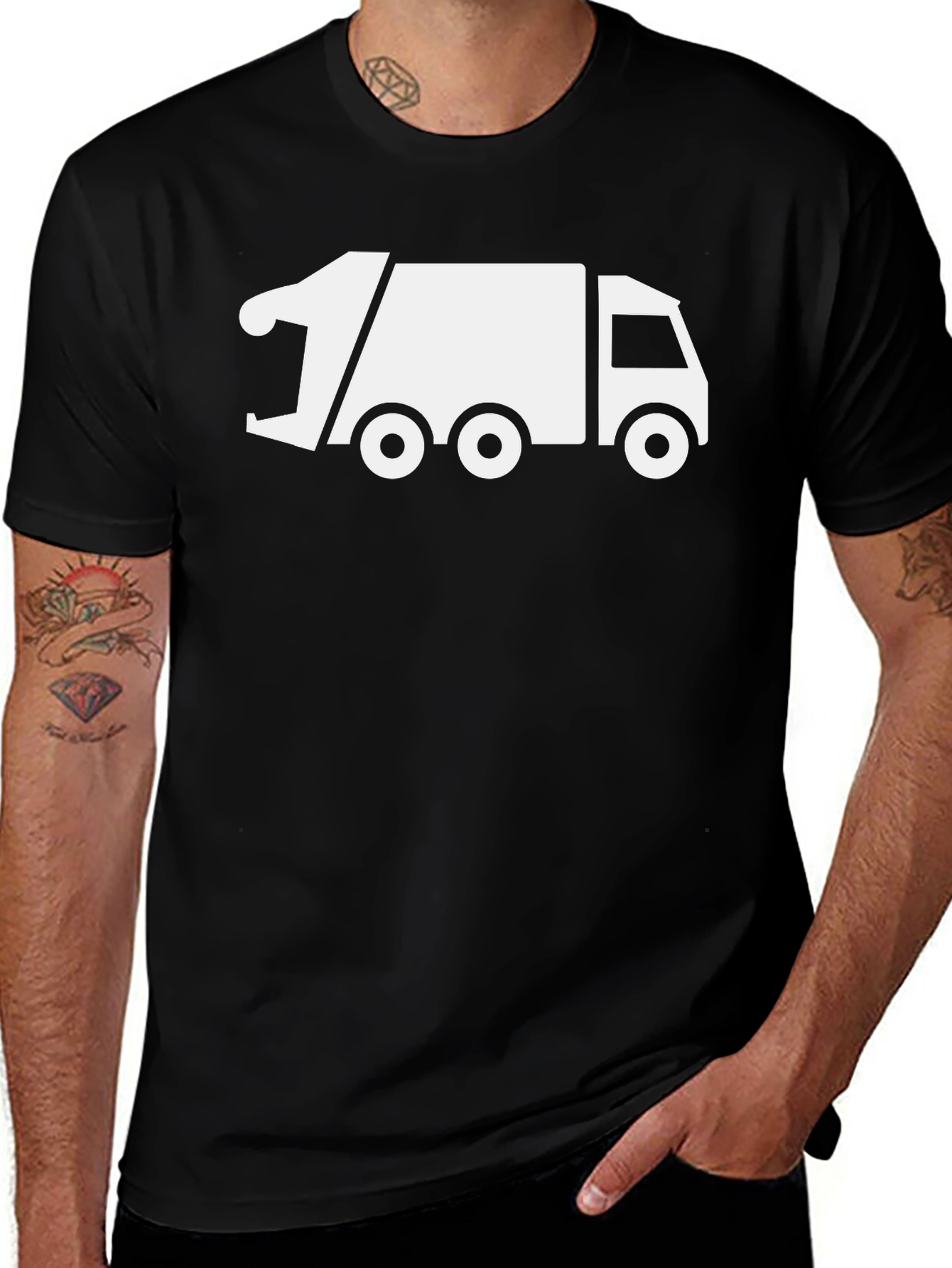 Garbage Truck Graphic Tee - Black