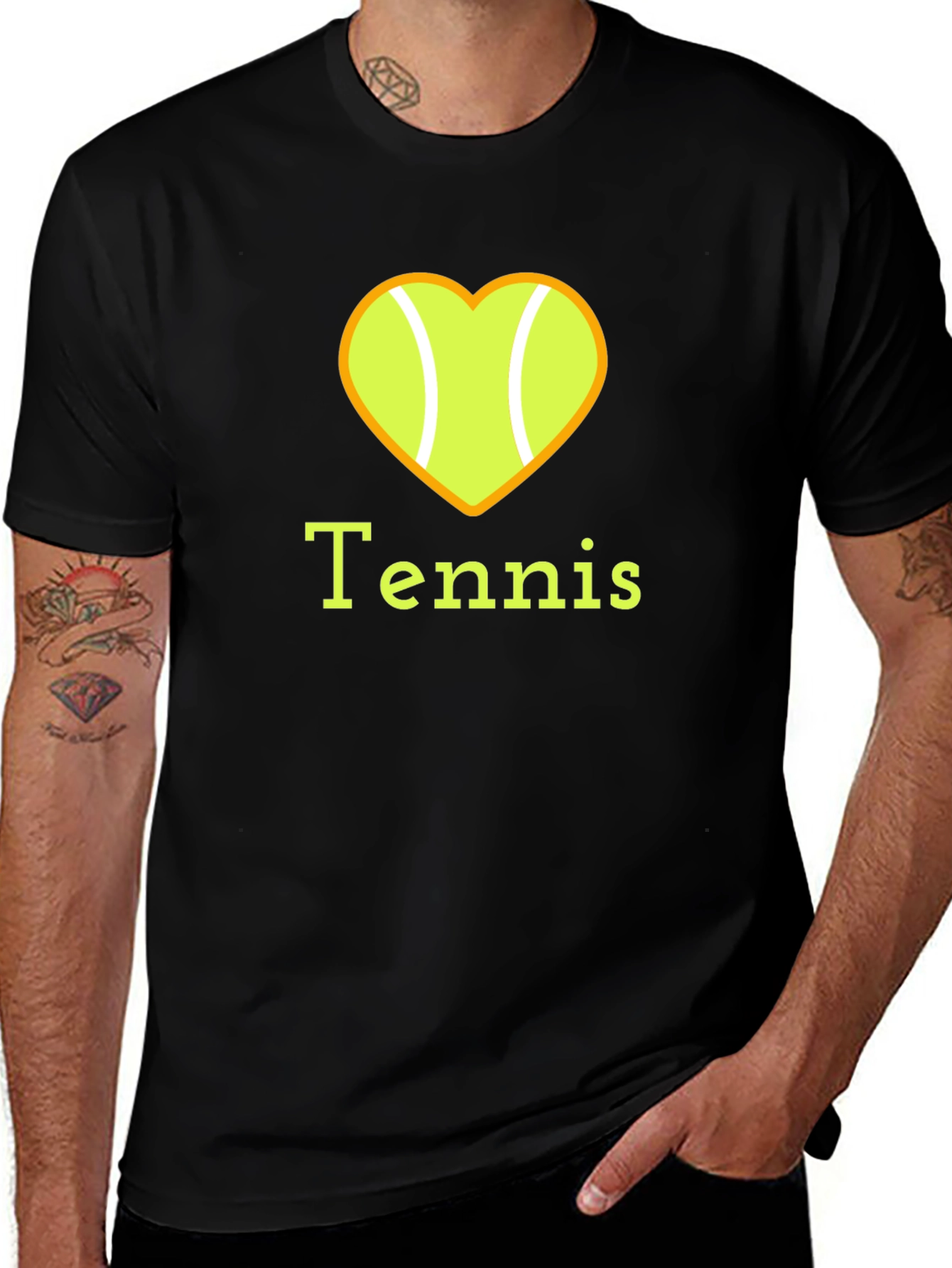 Variant 7 of Tennis Heart Graphic Tee - Sporty & Stylish