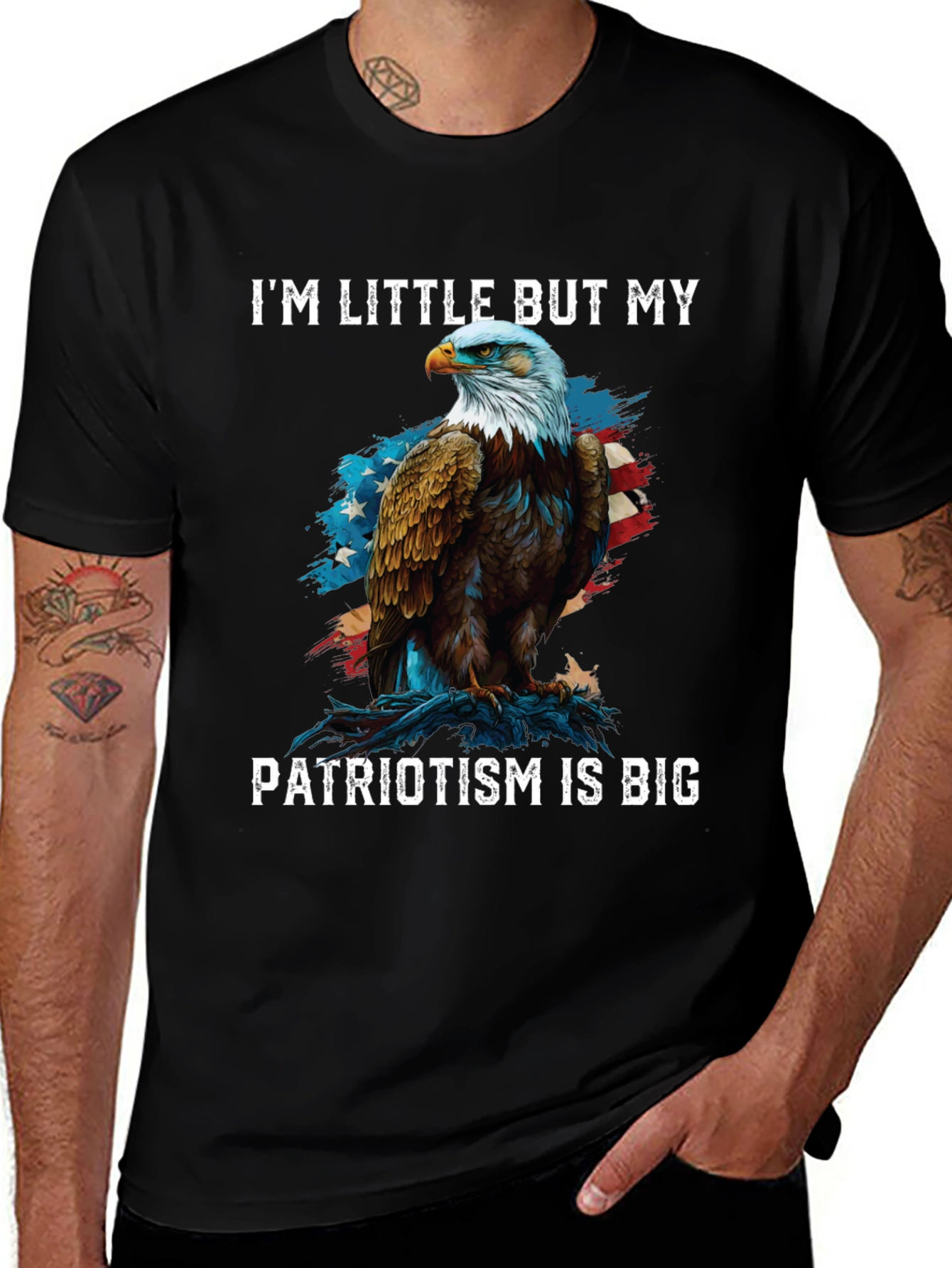 Variant 8 of Patriotic Eagle T-Shirt - I'm Little But My Patriotism Is Big