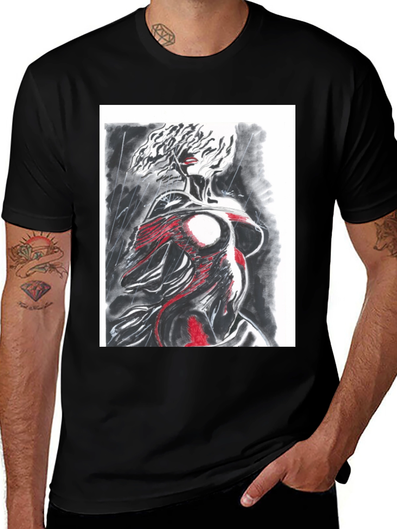 Variant 27 of Abstract Art Graphic Tee - Black