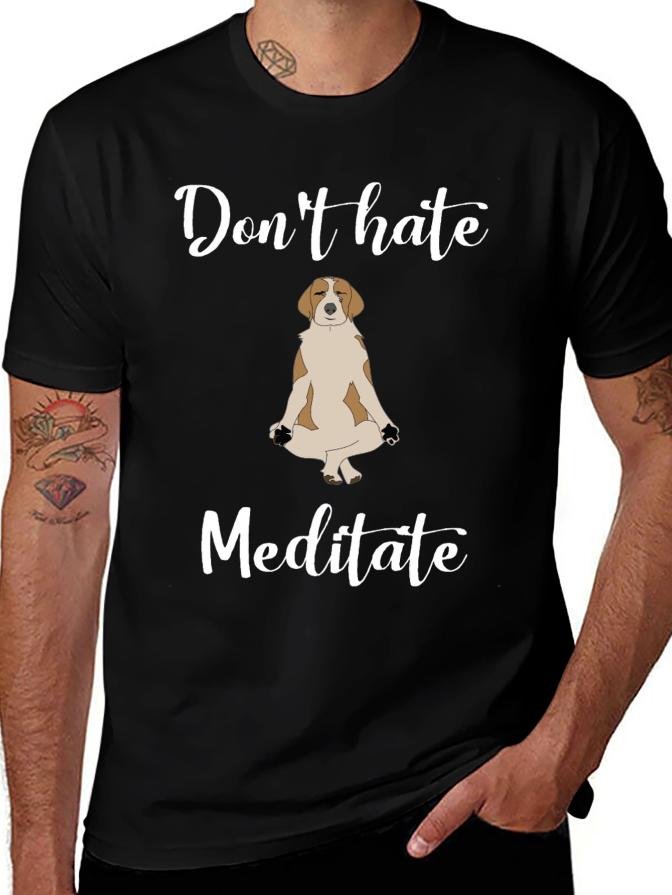 Variant 16 of Don't Hate Meditate Graphic Tee - Unisex Cotton T-Shirt
