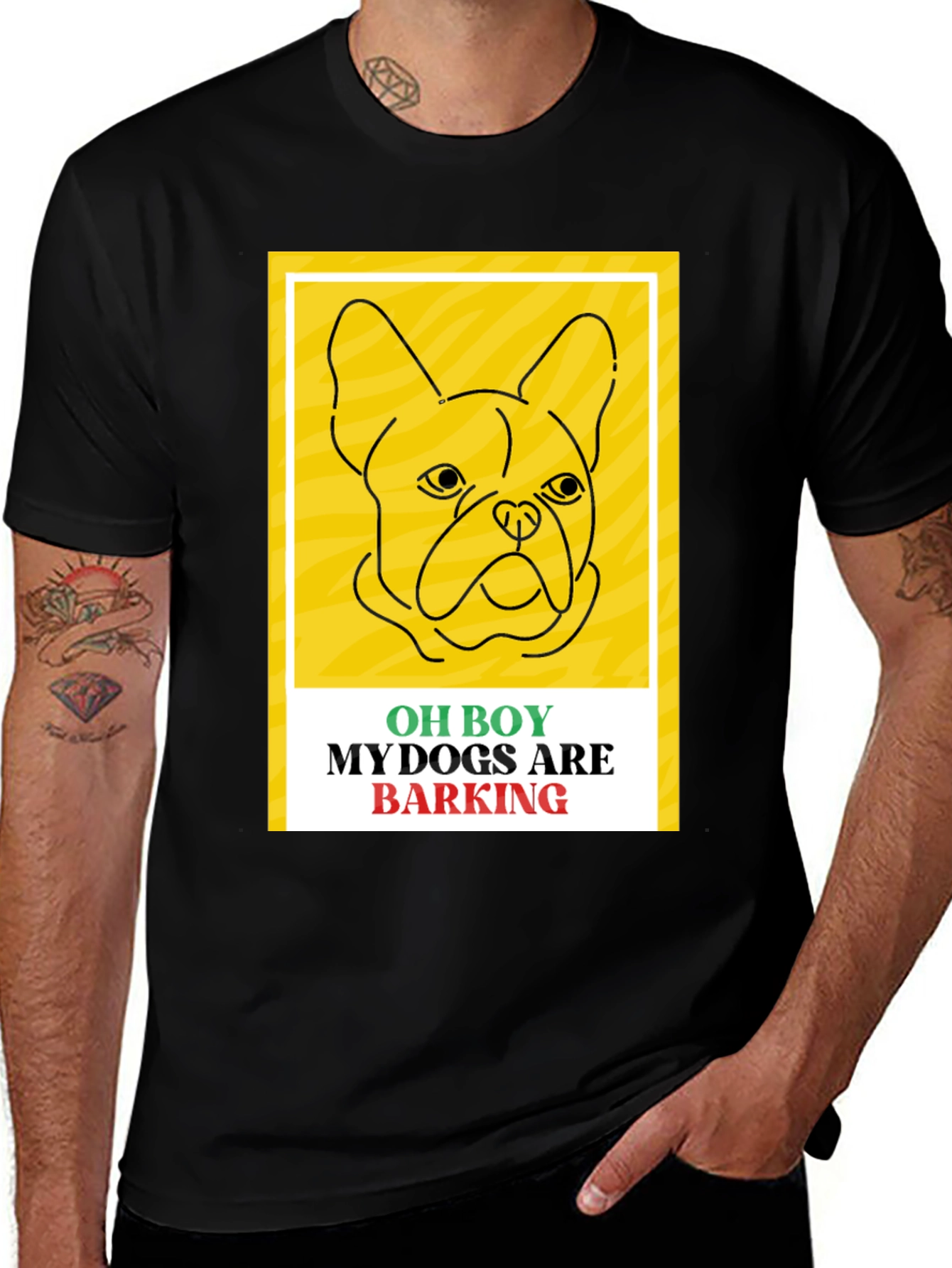 Variant 19 of Funny Dog T-Shirt - Oh Boy My Dogs Are Barking