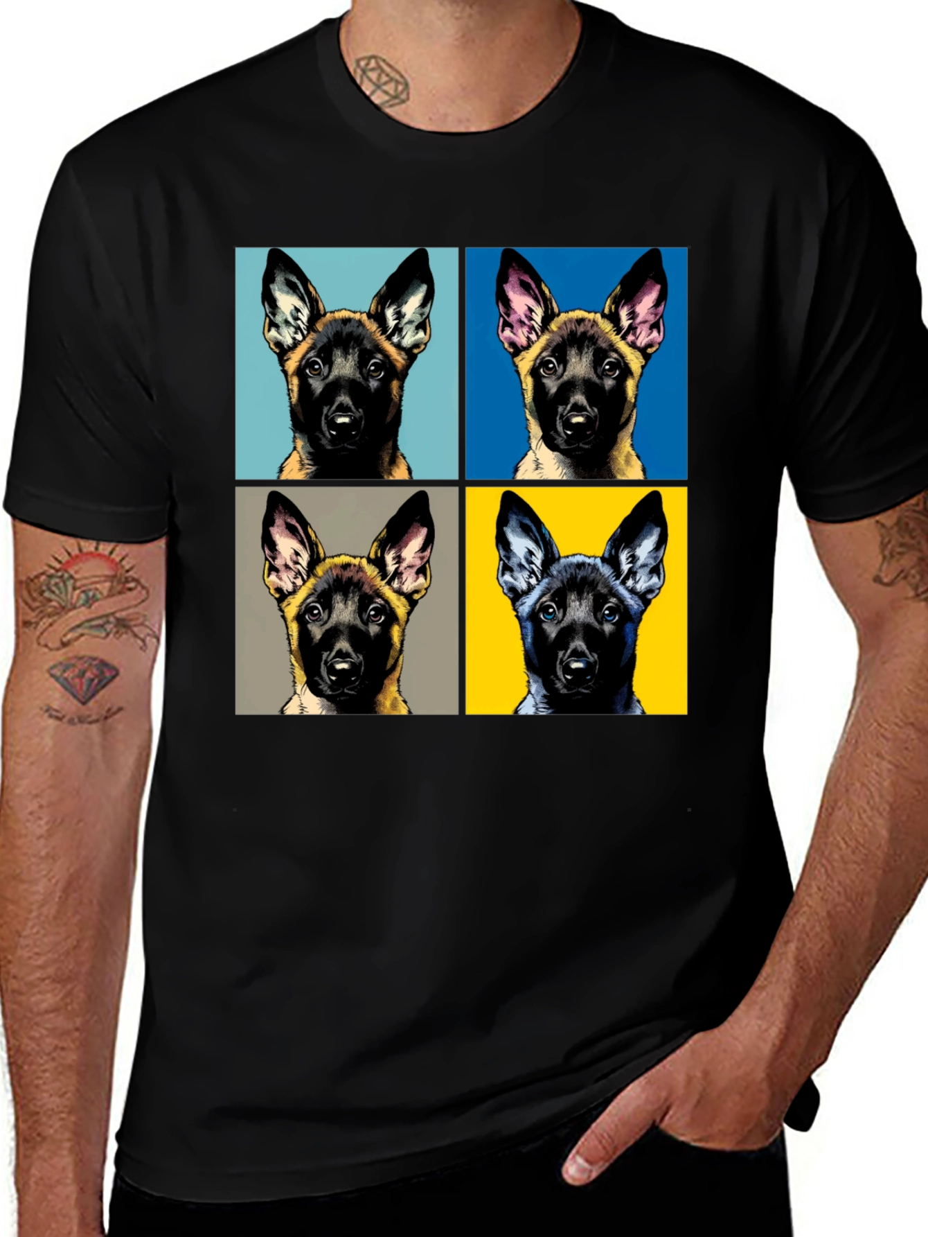 Belgian Malinois Pop Art T-Shirt - Unique Dog Lover Tee