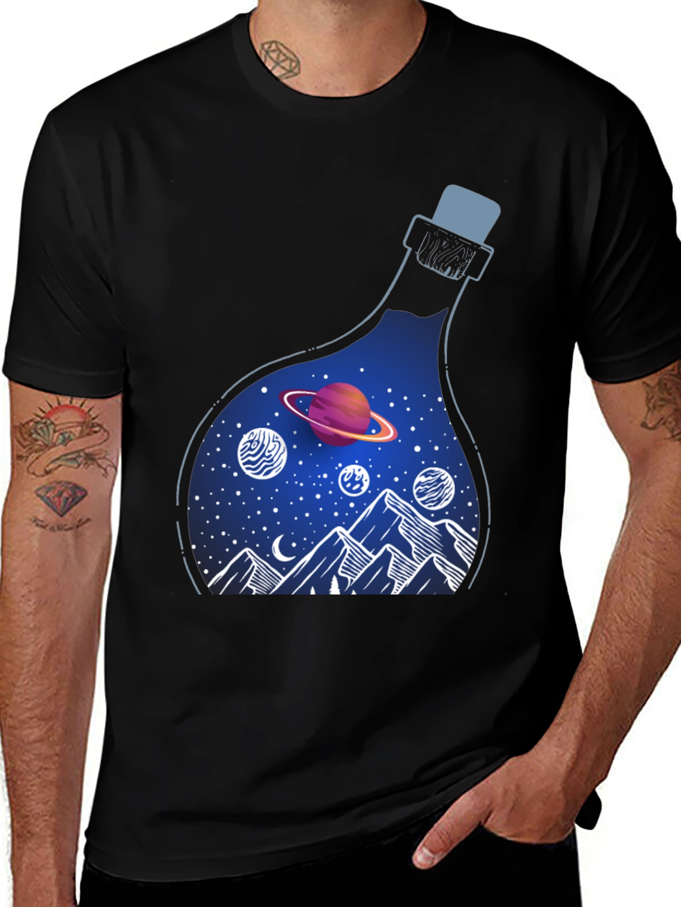 Variant 23 of Cosmic Dreams T-Shirt: Galaxy in a Bottle
