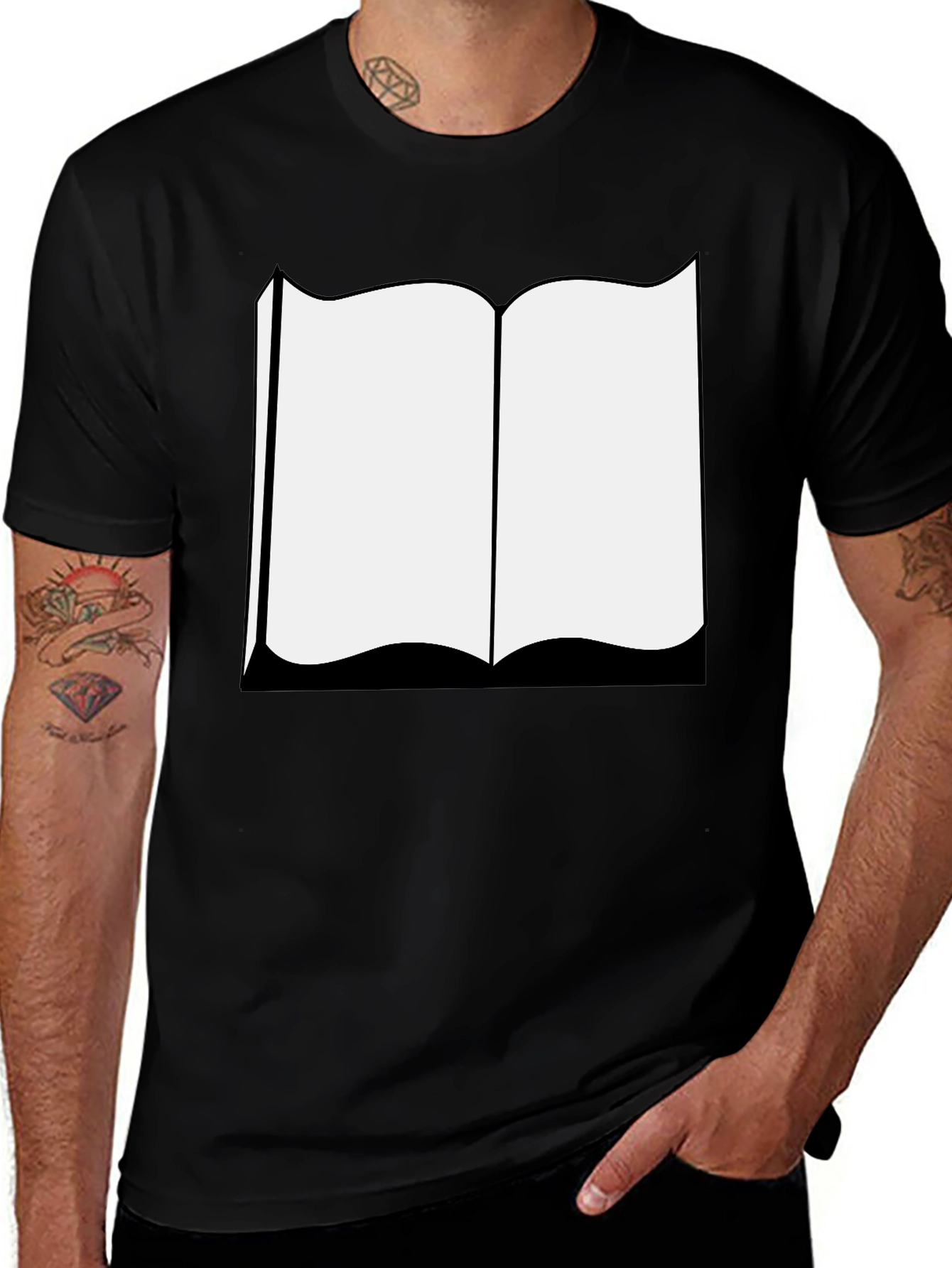 Open Book Graphic Tee - Classic Black T-Shirt