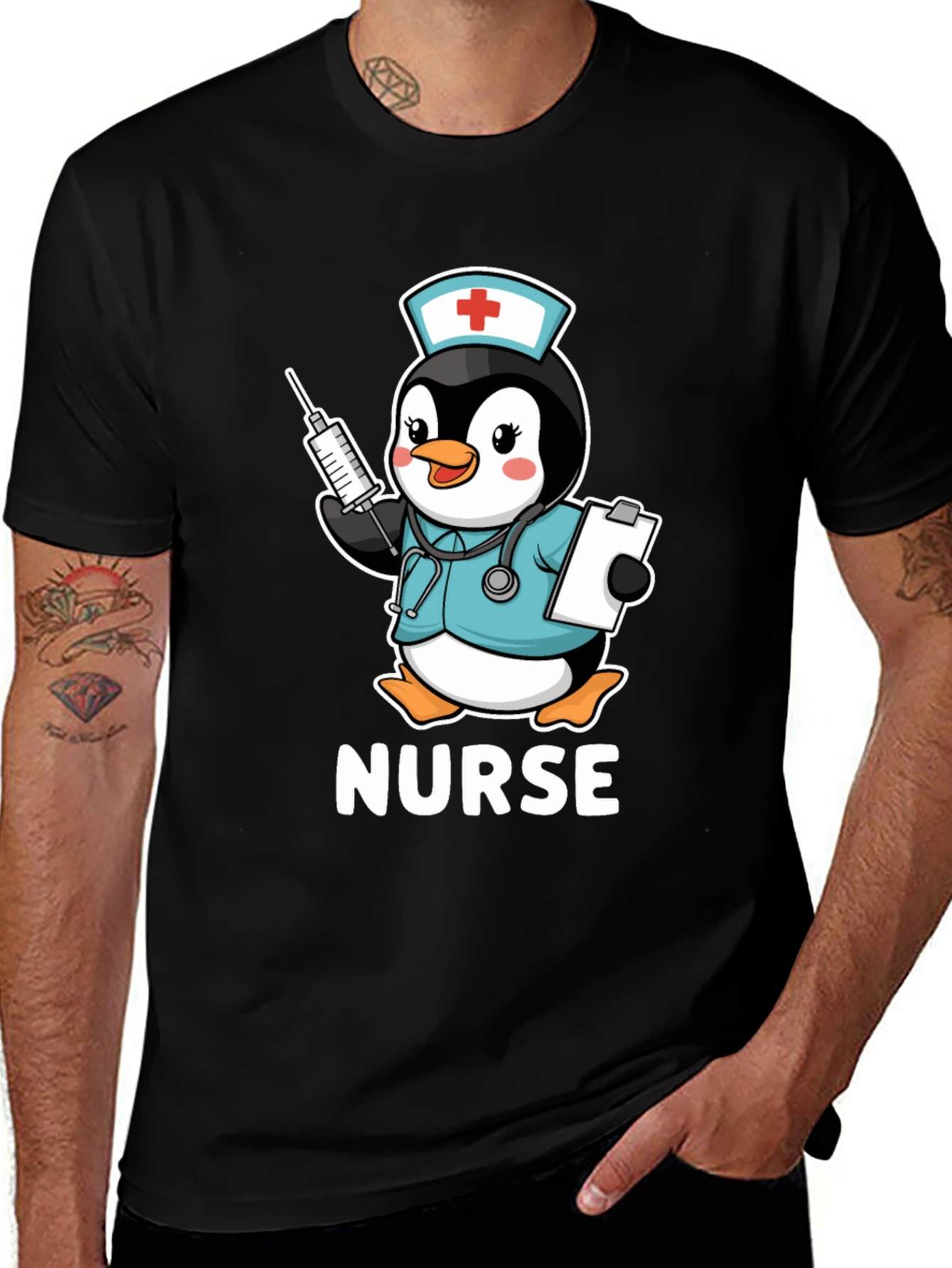 Variant 28 of Nurse Penguin T-Shirt: Cute Medical Apparel