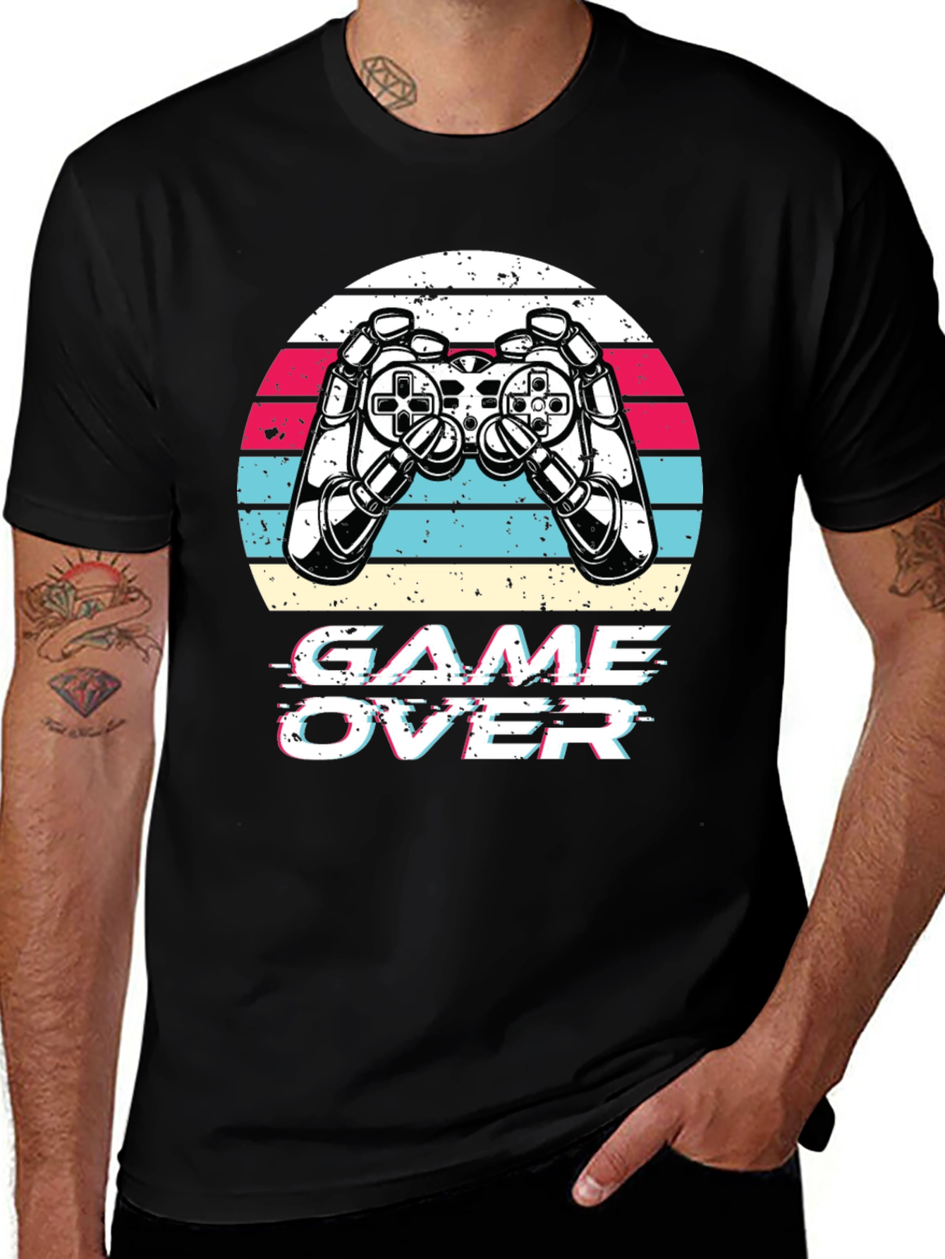 Variant 22 of Game Over Retro Gaming T-Shirt - Black
