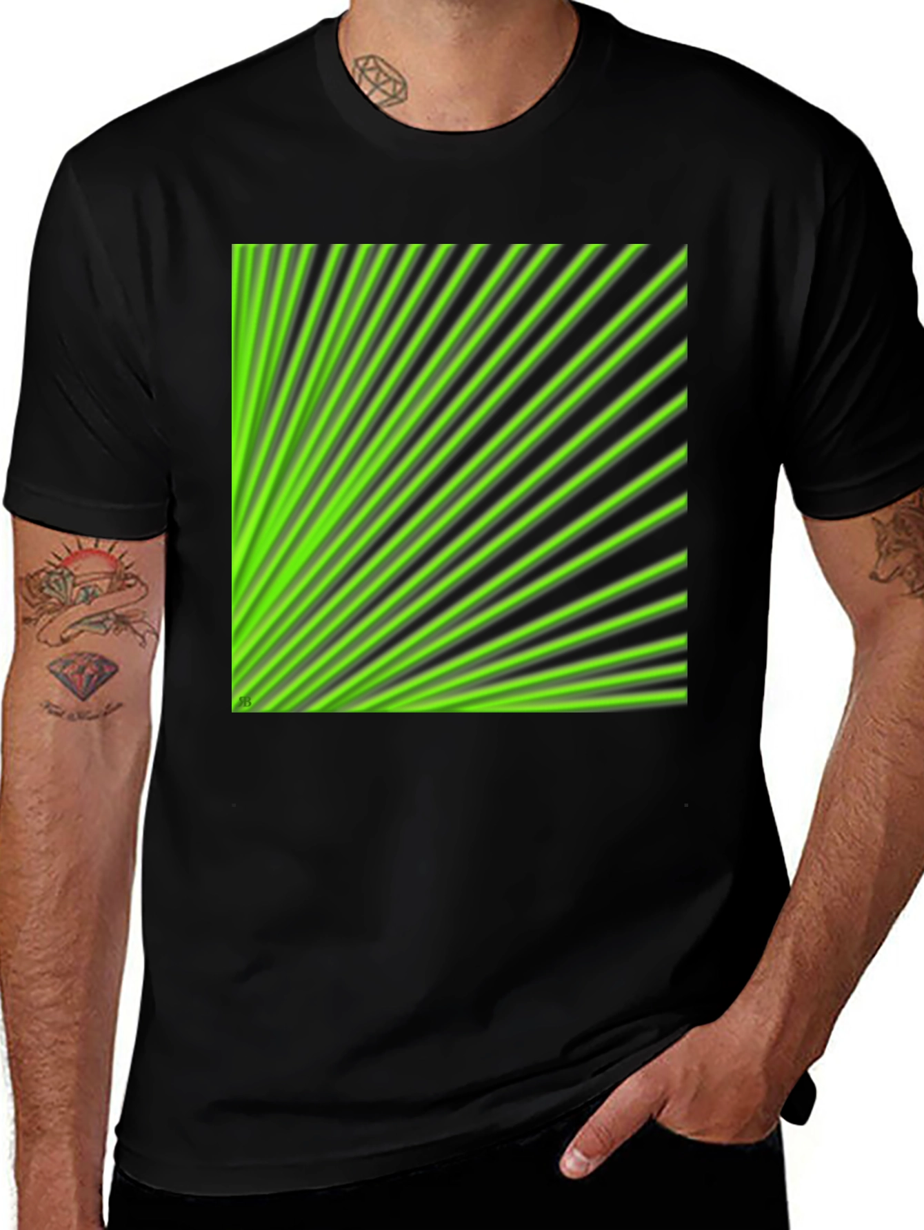 Variant 25 of Green Laser Beam Graphic T-Shirt